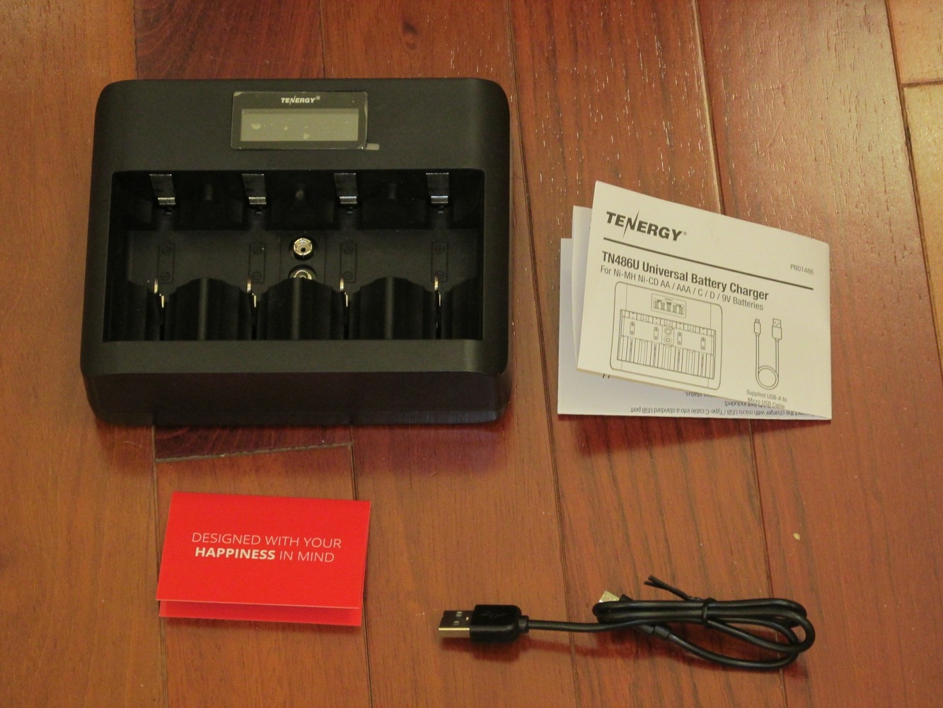 Tenergy TN486U 5-Bay Universal Battery Charger with LCD, Micro USB/Type C Input, for AA, AAA, C, D, and 9V Rechargeable Batteries customer photo 1