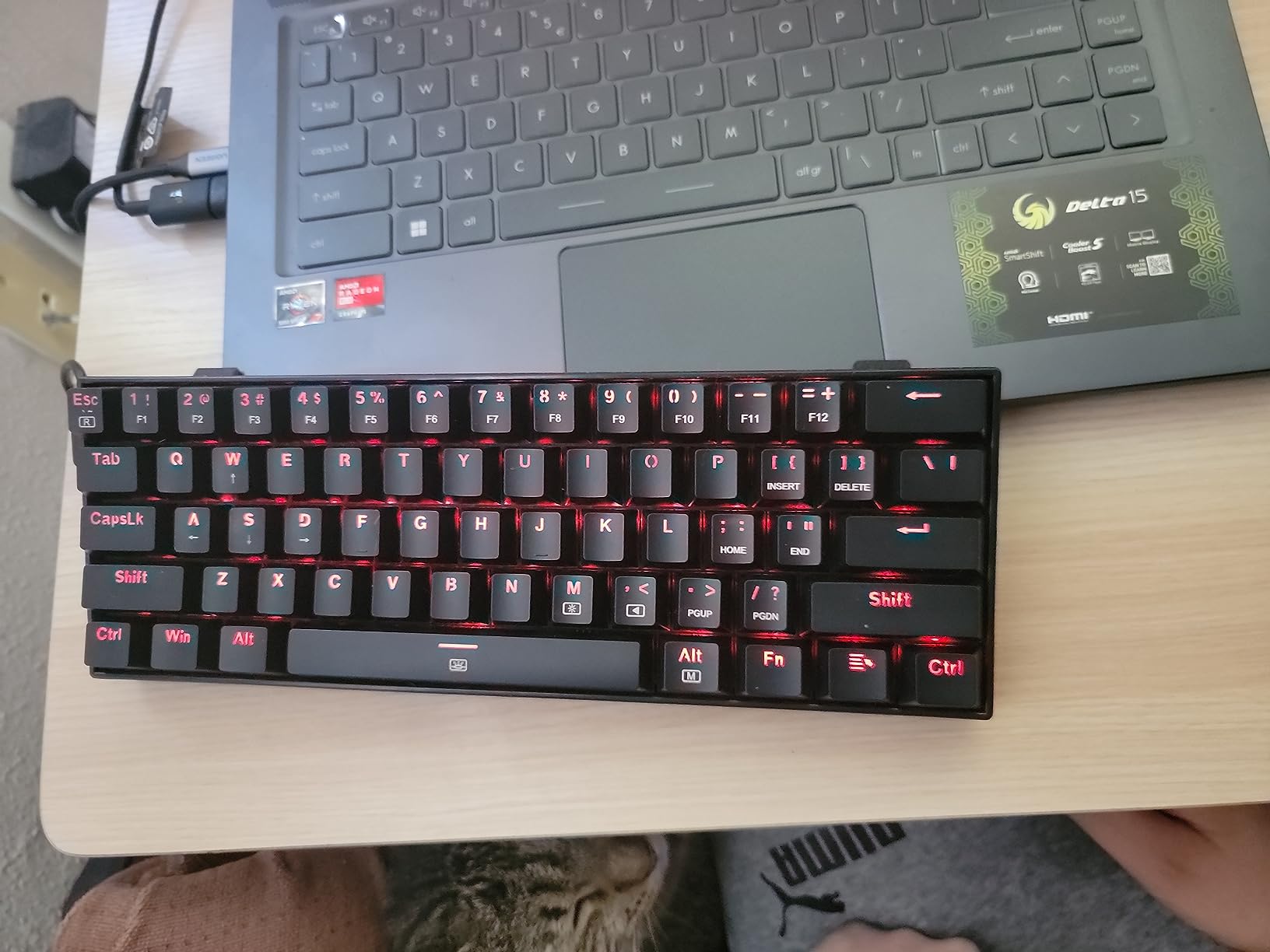 Redragon K630 Dragonborn 60% Wired RGB Gaming Keyboard, 61 Keys Compact Mechanical Keyboard with Linear Red Switch, Pro Driver Support, Black customer photo 1