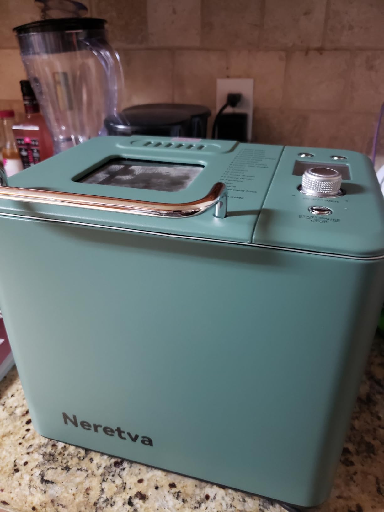 Neretva Bread Maker, 20-IN-1 2LB Bread Machine Dual Heater Bread Maker Machine Automatic with Nonstick Ceramic Pan, 15H Timer & 1H Keep Warm Set, Low Noise, Stainless Steel Breadmaker Recipe-Green customer photo 2