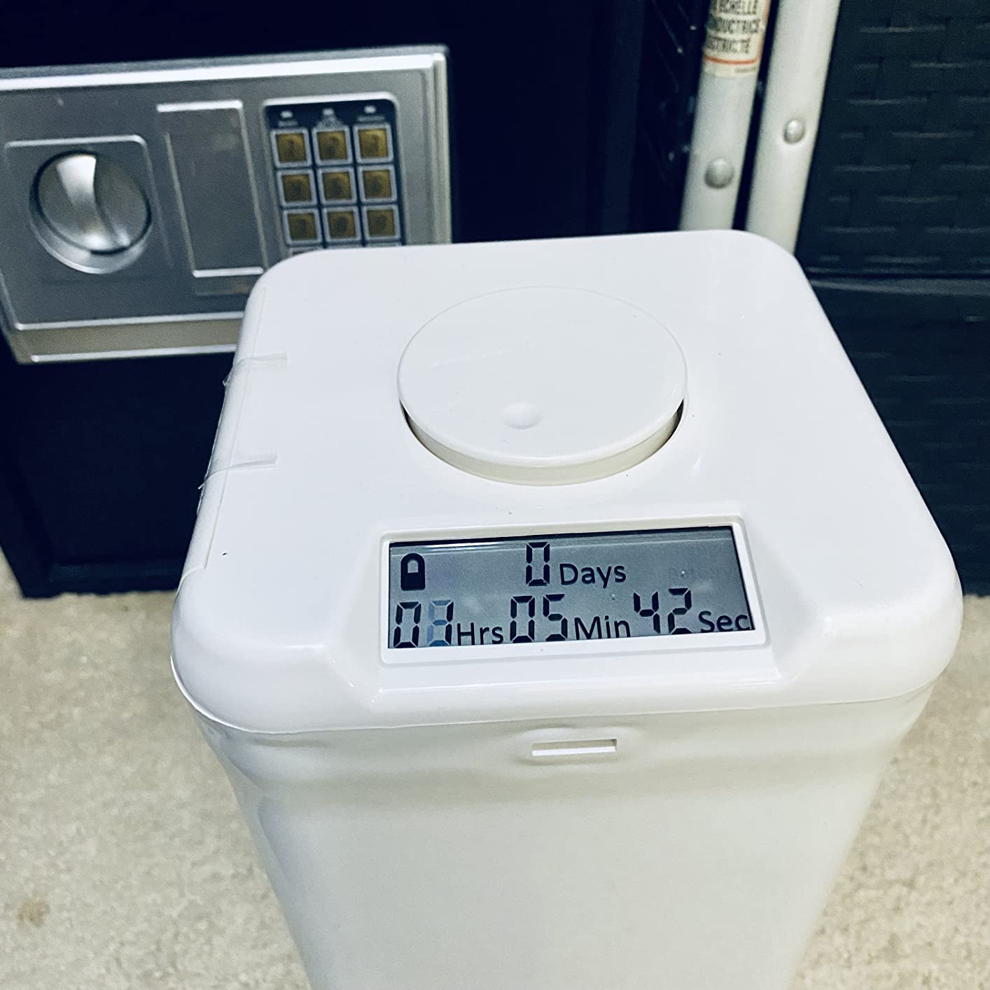 KSafe Timer Lock Box for Phones, Snacks & Medications - Cell Phone Jail & Food Safe with Timer - Time Locking Container for Better Habits & Addiction Management (Mini, White Lid + 3.0