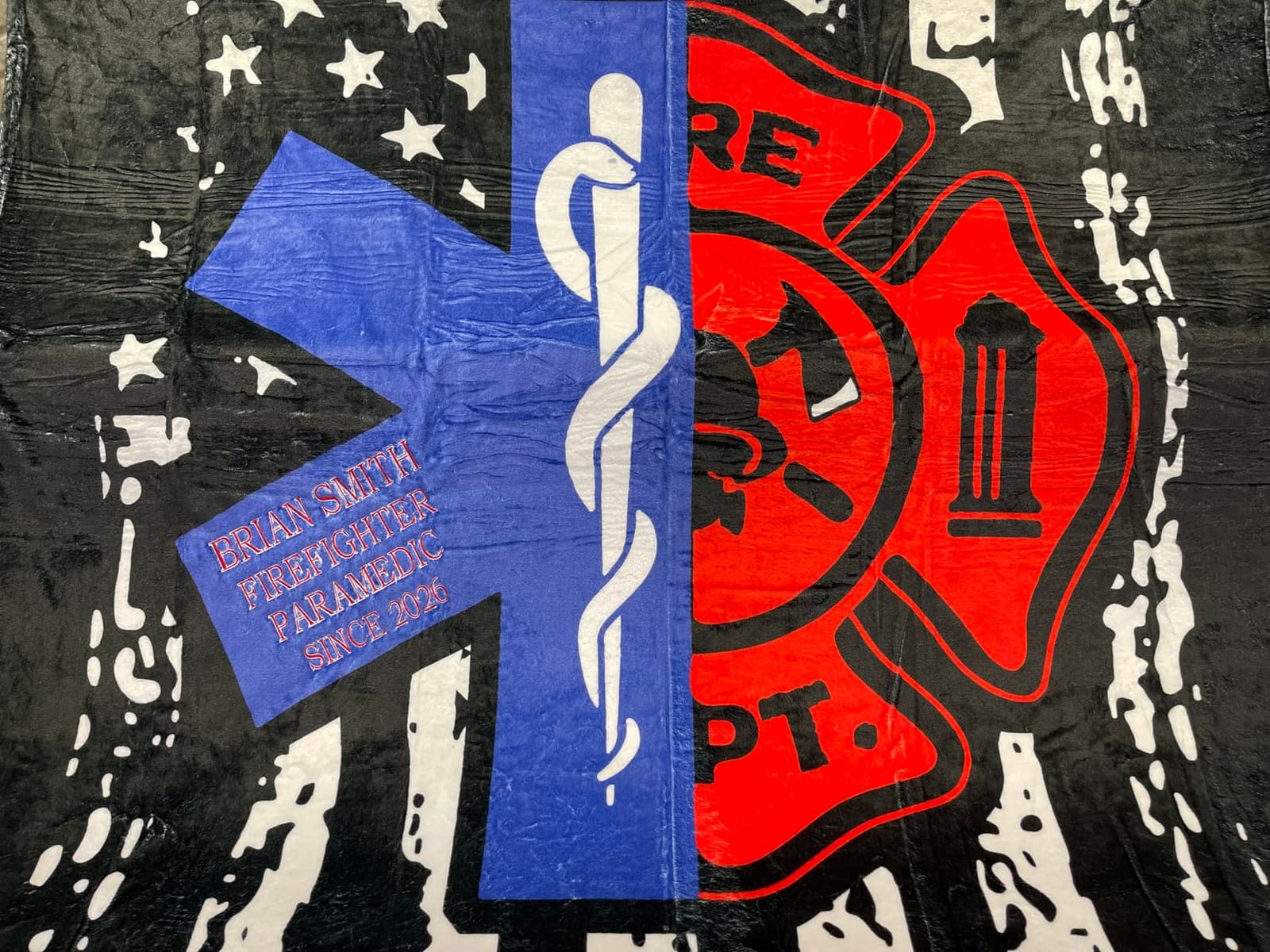 Firefighter EMT Throw Blankets, Birthday Gift Idea for Men Dad Husband Son Friend 60