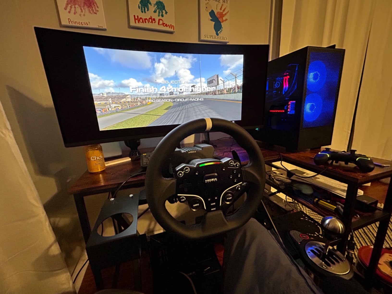Marada X Frame Steering Wheel Stand Racing Sim Cockpit with Seat Slot Fit for Logitech G25 G27 G29 G920, for Thrustmaster T300 T248, for Fanatec, No Pedal & Shifter customer photo 2
