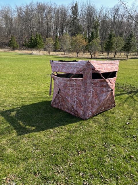 TIDEWE Hunting Blind for Deer, 270° See Through Ground Blind | Pop Up Design, Camo Hunting Tent, Silent Sliding Windows, Brush Loops, Metal Hub, Carry Bag Included customer photo 1