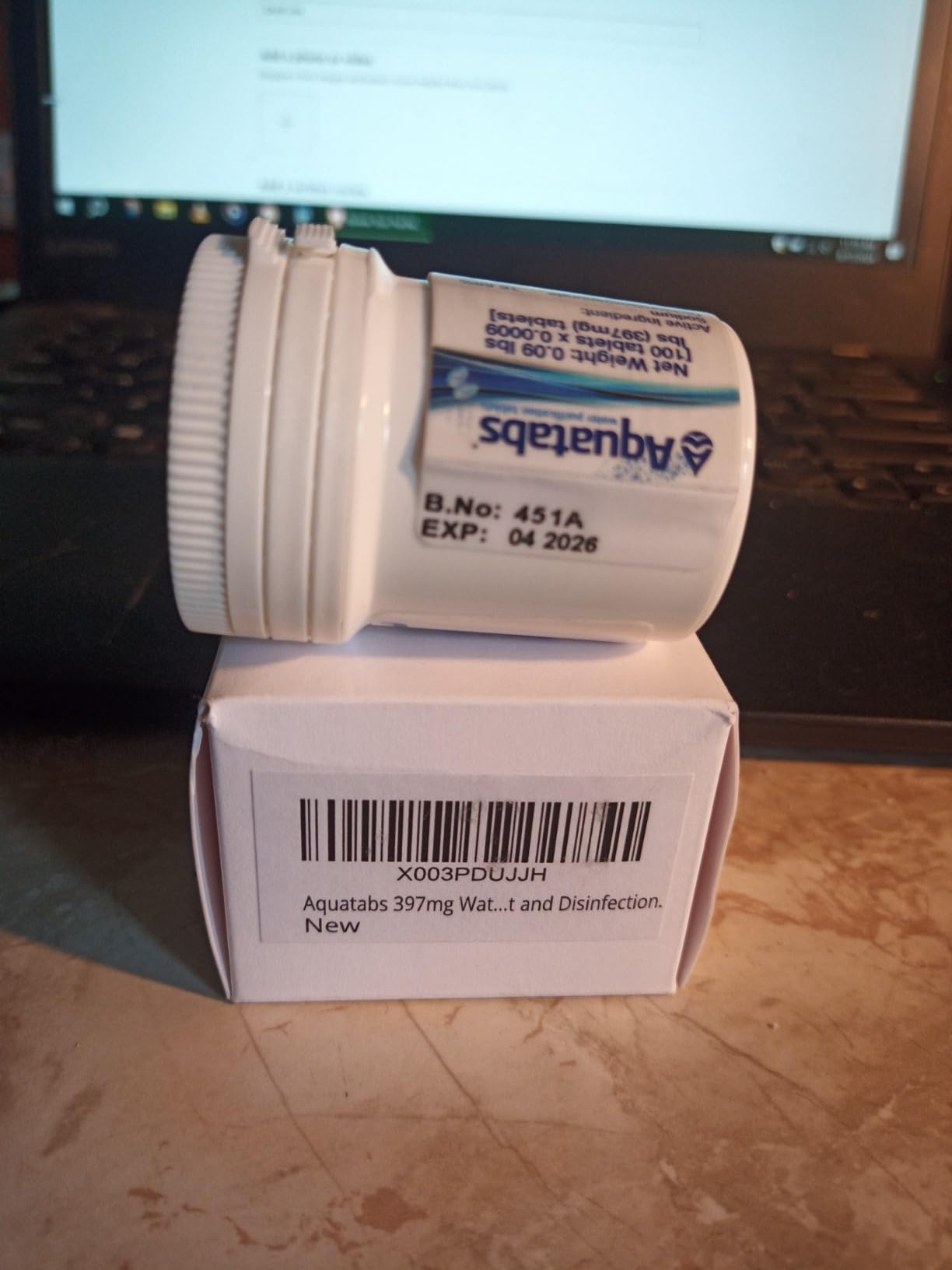 Aquatabs Water Purification Tablets (397mg, 100 Pack) - Water Filtration System for Camping, Boating, Emergency Water, Survival Kit, and Marine customer photo 2