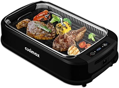 CUSIMAX Electric Grill Indoor, 1500W Smokeless Grill with Smart LED Display & Tempered Glass Lid customer photo 1