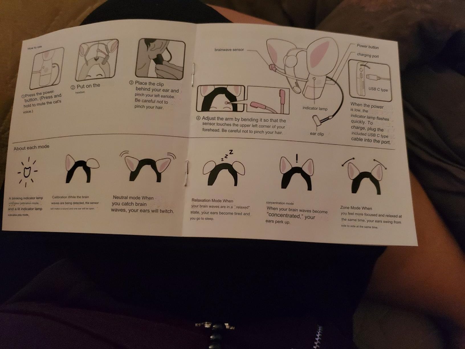 necomimi 2021 Model Lightweight Brain waves signaled by cat's ear movement and voice customer photo 1