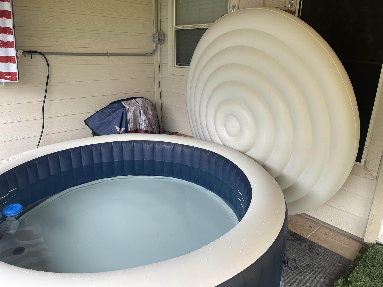 INTEX PureSpa Plus 6 Person Round Inflatable Hot Tub, Bubble Massage Spa Set with Energy Efficient Cover, 2 Headrests, & LED Light, 85 in x 28 in customer photo 1