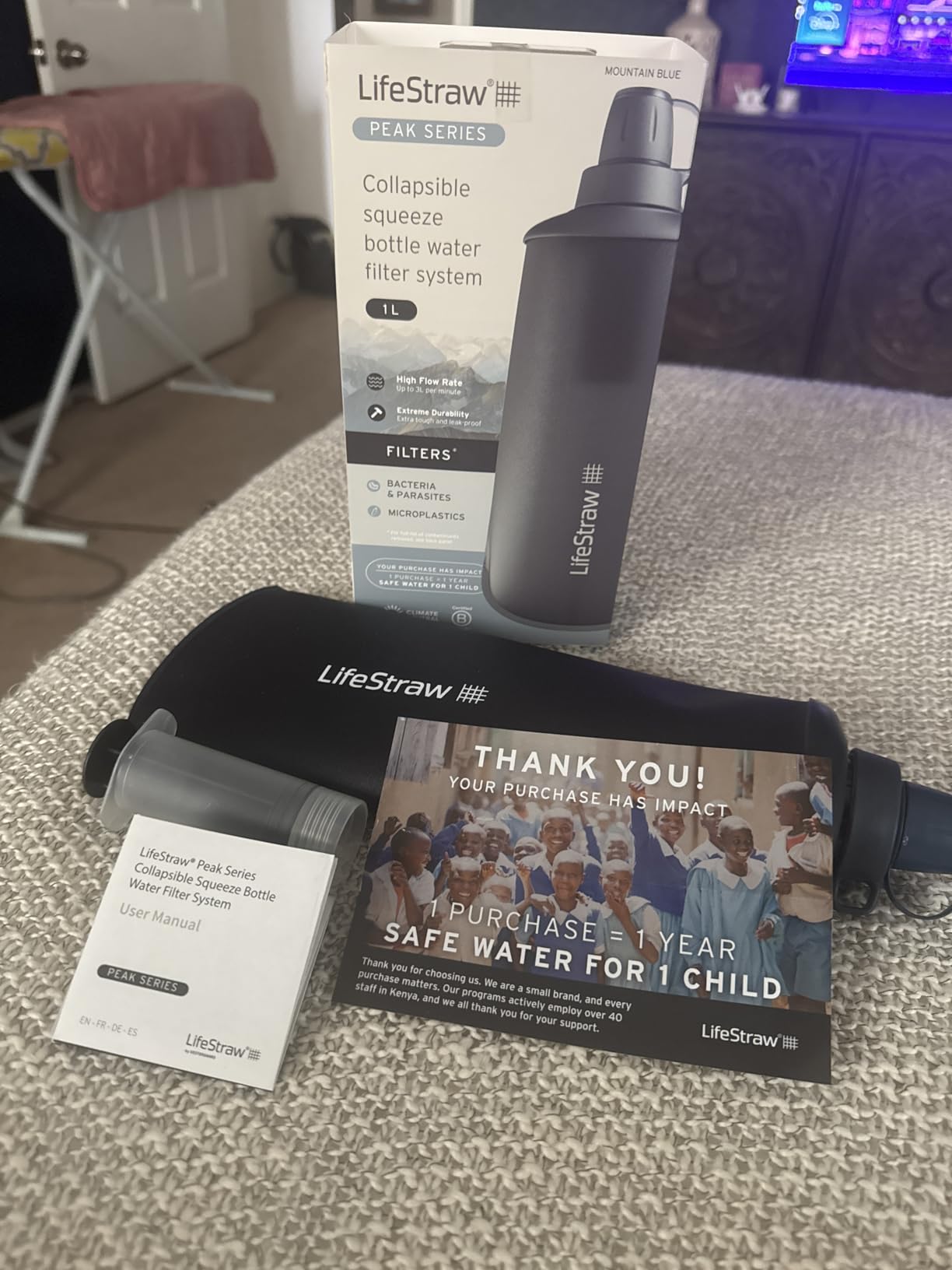 LifeStraw Peak Squeeze Filter Bottle, 650 ml, Dark Mountain Gray customer photo 1