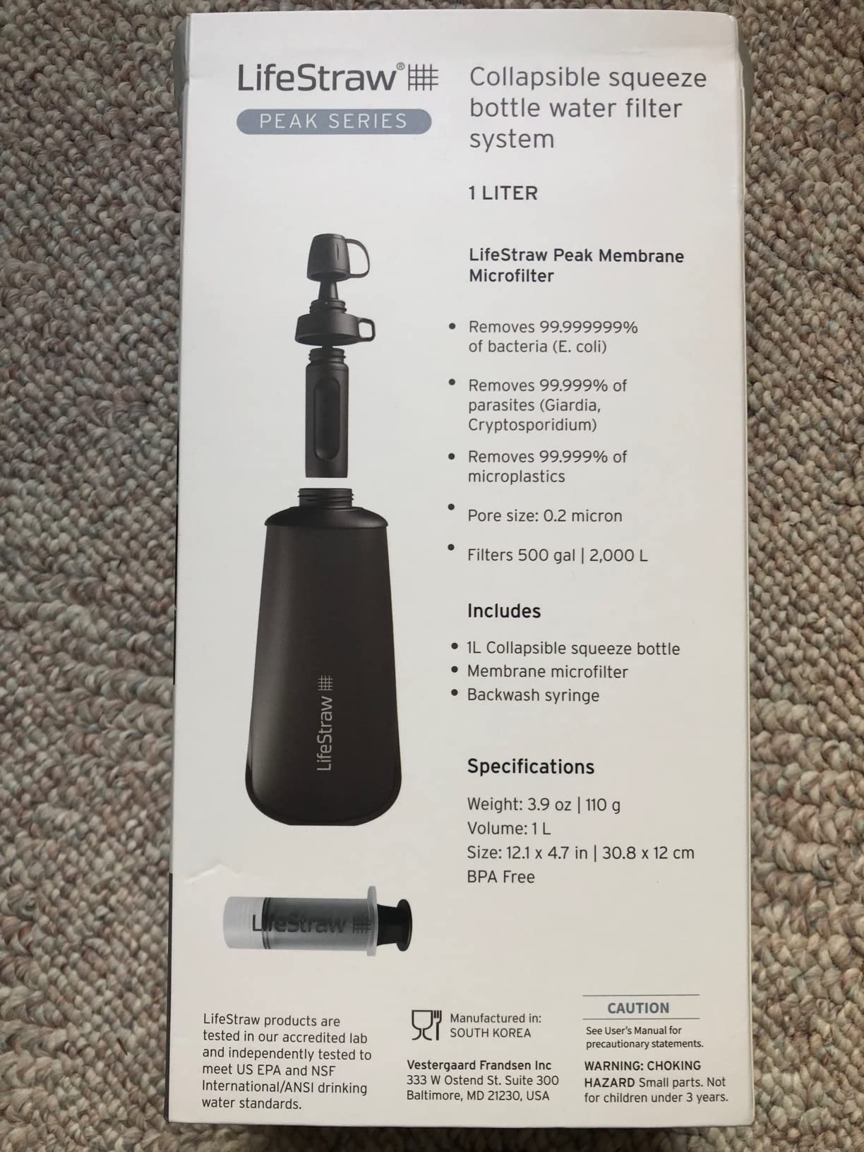 LifeStraw Peak Squeeze Filter Bottle, 650 ml, Dark Mountain Gray customer photo 2