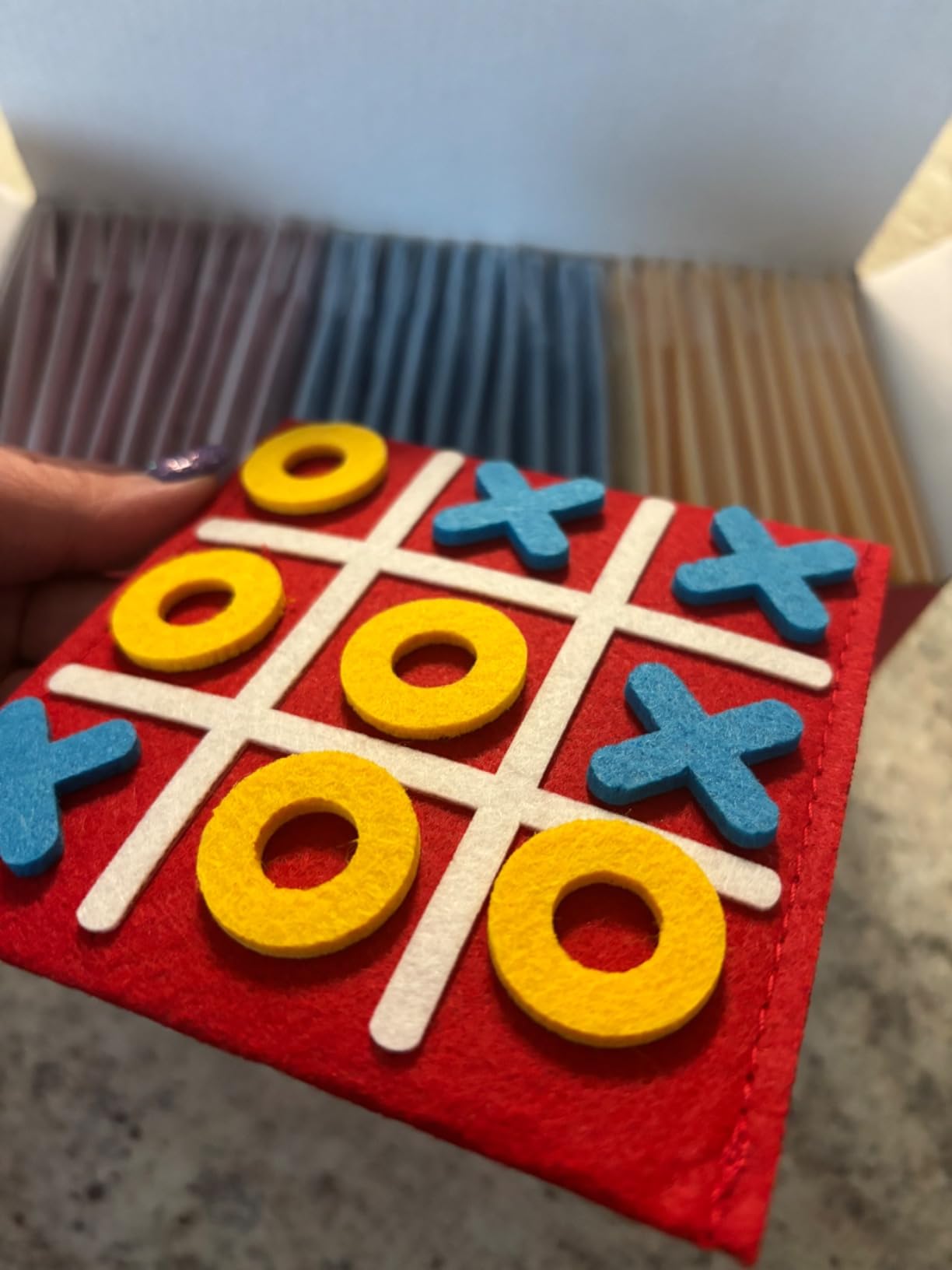 JoyCat 30 Pack Tic Tac Toe Party Favors, Felt Travel Games with Pouches - Mini Soft Felt Travel Games with Storage Pouches customer photo 2