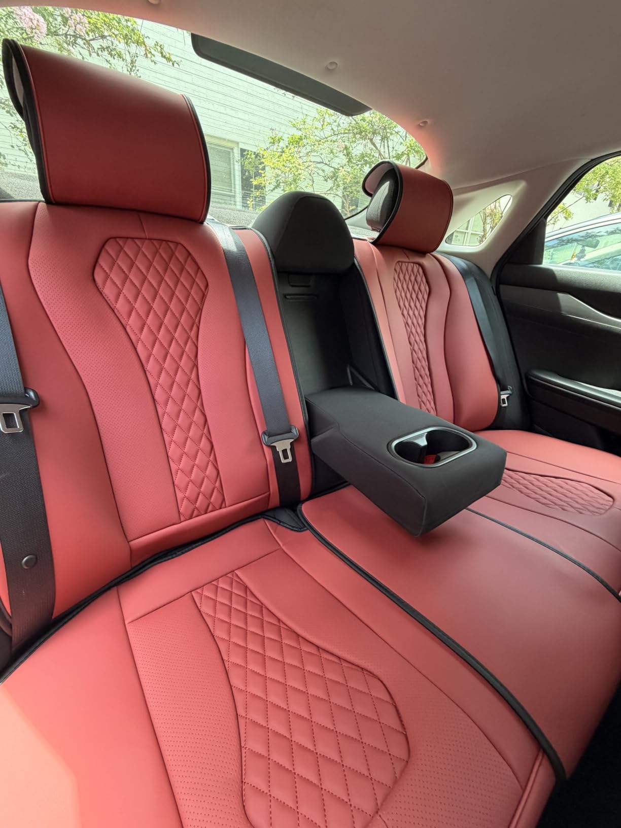 Coverado Seat Covers, Car Seat Covers Full Set, Black Car Seat Cover, Car Seat Covers Front Seats Back Seat Cover, Waterproof Car Seat Cushion, Leather Seat Covers Seat Protector Fit for Most Cars customer photo 2