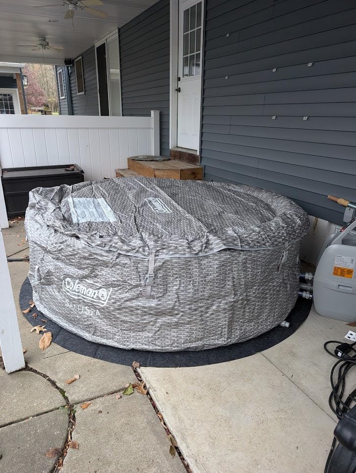 Coleman SaluSpa AirJet 7 Person Inflatable Hot Tub Round Portable Outdoor Spa with 180 Soothing AirJets and Insulated Cover, Gray, Sicily (Standard) customer photo 1