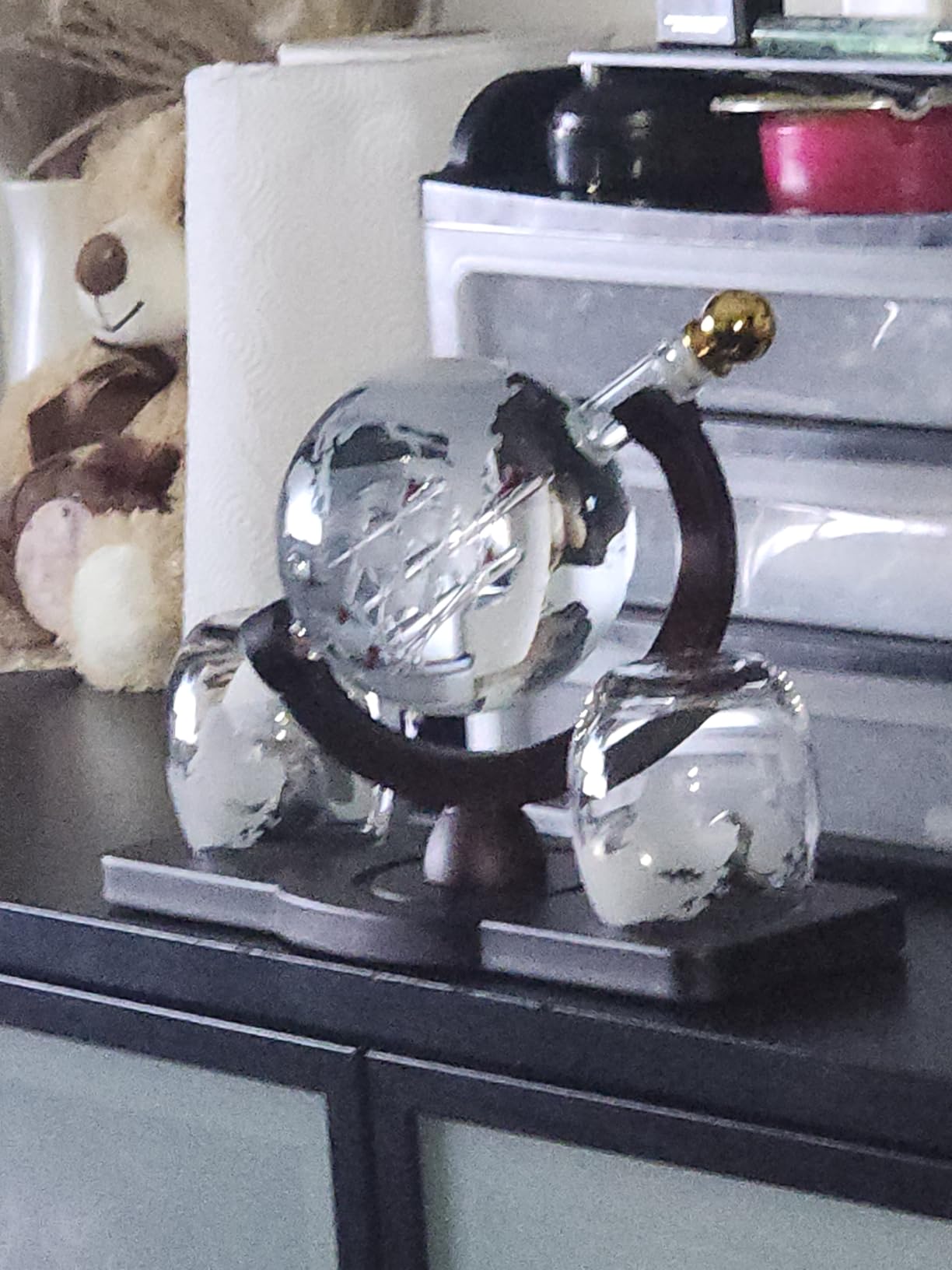 PONPUR Gifts for Men Dad Fathers Day, Whiskey Decanter Globe Set with 2 Ball Stones & 2 Glasses, Anniversary Birthday Gifts for Him Husband Boyfriend Brother, Cool Stuff Gift for Bourbon Scotch customer photo 1
