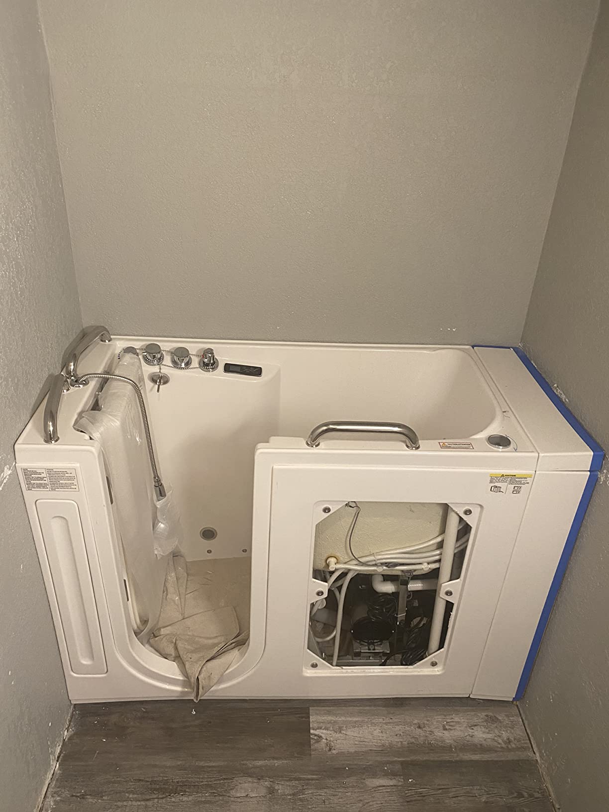 ANZZI Walk-In Tub, 27 x 53 in, Right Drain, Air & Whirlpool Jets, 110V | Spa features: Aromatherapy, chromatherapy, ADA slip-resistant seat, handheld shower, bath pillow included, LED light customer photo 2