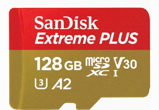 SanDisk 128GB Extreme microSD UHS I Card for 4K Video on Smartphones, Action Cams & Drones 190MB/s Read, 90MB/s Write SDSQXAA 128G GN6MN, Red/Gold customer photo 1