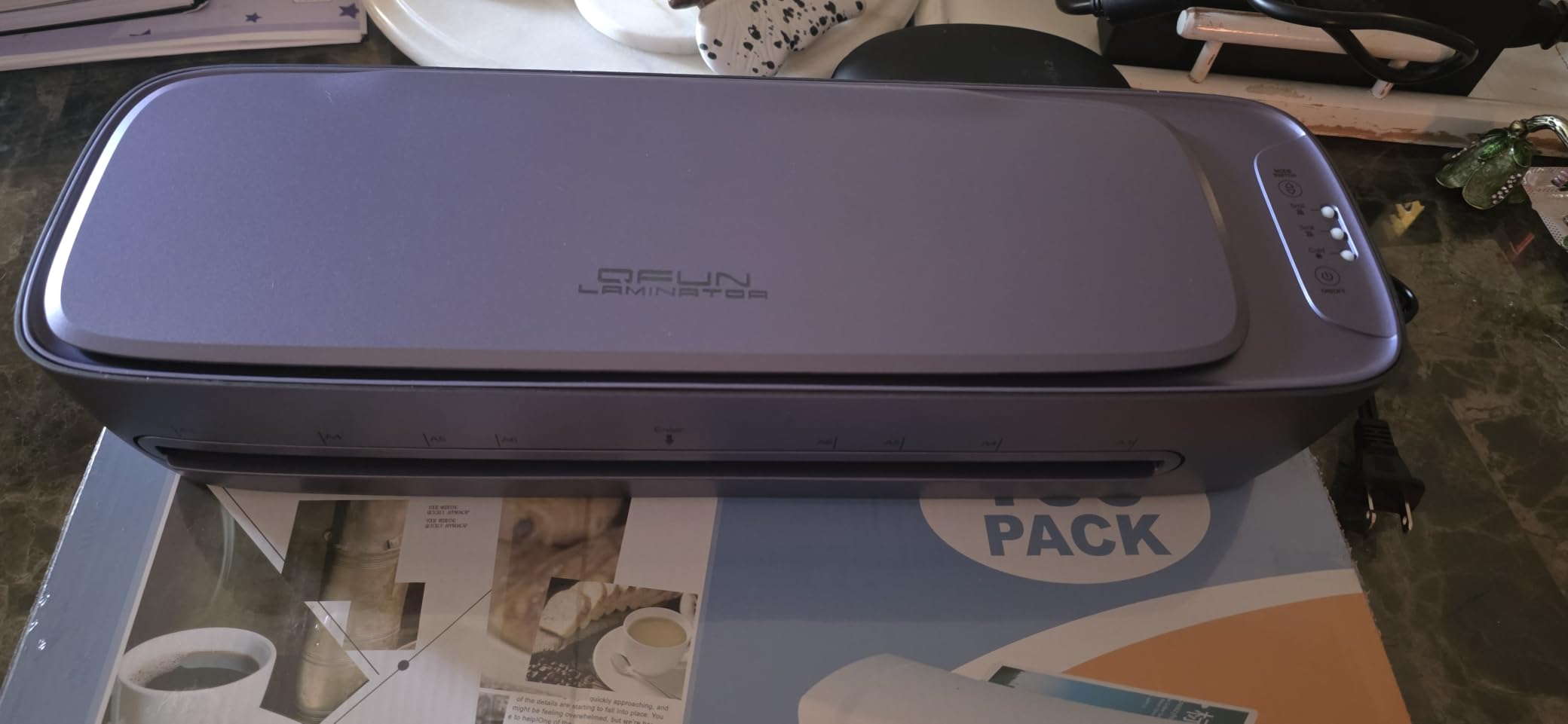 Qfun 13-Inch Thermal & Cold Laminator Machine 11x17 with Laminating Sheets | White, 9-in-1 Desktop Laminate Machine kit, 60s Warm-Up, NTC Control, Anti-Jam, Lamination Machine for Home Office Teachers customer photo 1