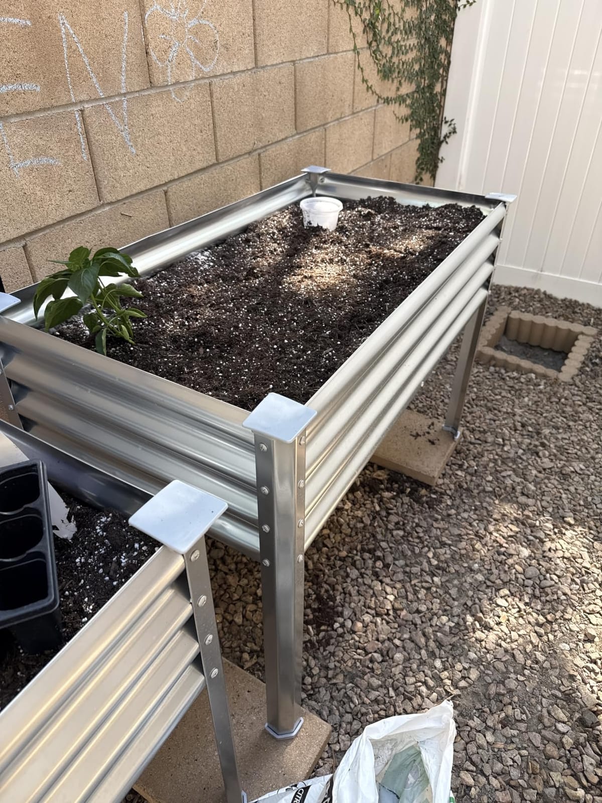 Land Guard Galvanized Raised Garden Bed with Legs, 48x24x32in Large Metal Elevated Raised Planter Box with Drainage Holes for Backyard, Patio, Balcony, 700lb Capacity(Grey) customer photo 2