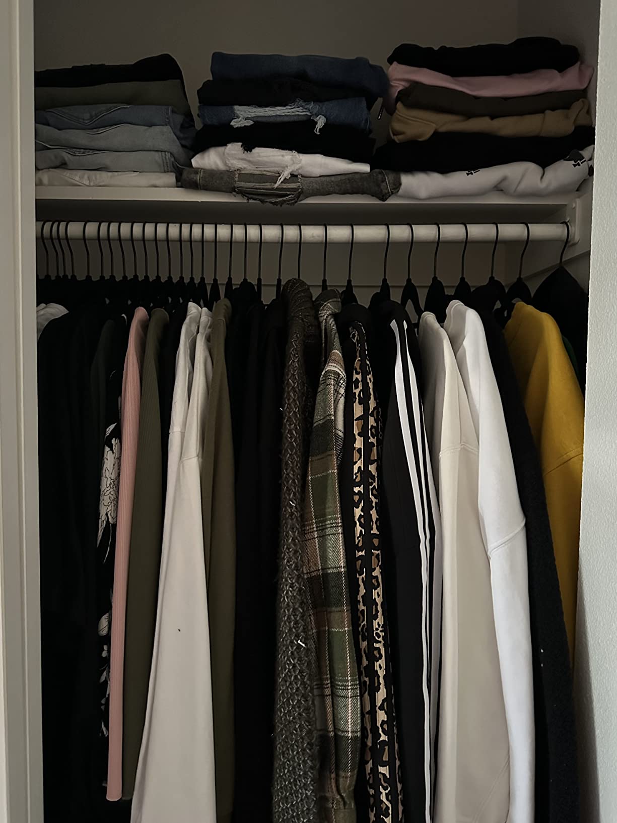 Fontaines Luxury Black Velvet Felt Non Slip Clothes Hangers 50 Pack - Ultra Slim & Space Saving - Heavy Duty Swivel Hook for Clothing, Suit, Top, Tie, Shirt, Skirt & Pant Organization customer photo 1