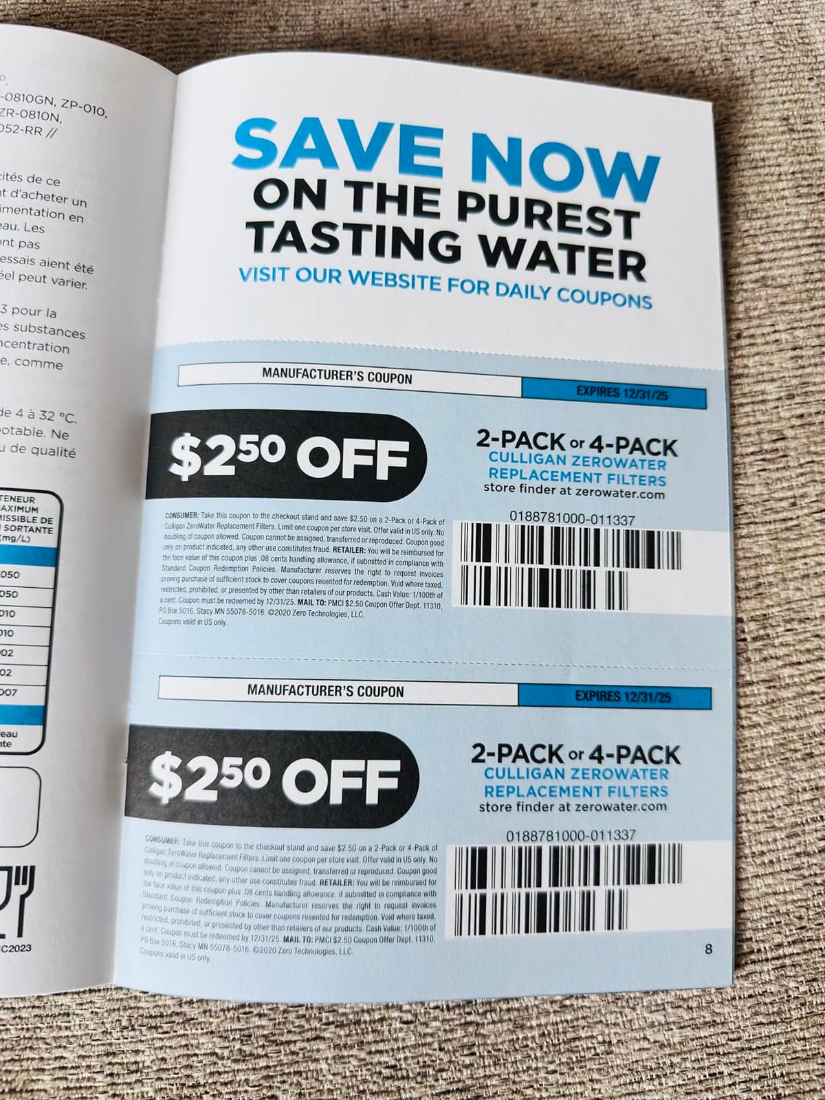 Culligan ZeroWater 22-Cup Ready-Read 5-Stage Water Filter Dispenser with 5-Stage 0 TDS Water Filter - IAPMO Certified to Reduce Lead, Chromium, and PFOA/PFOS customer photo 1