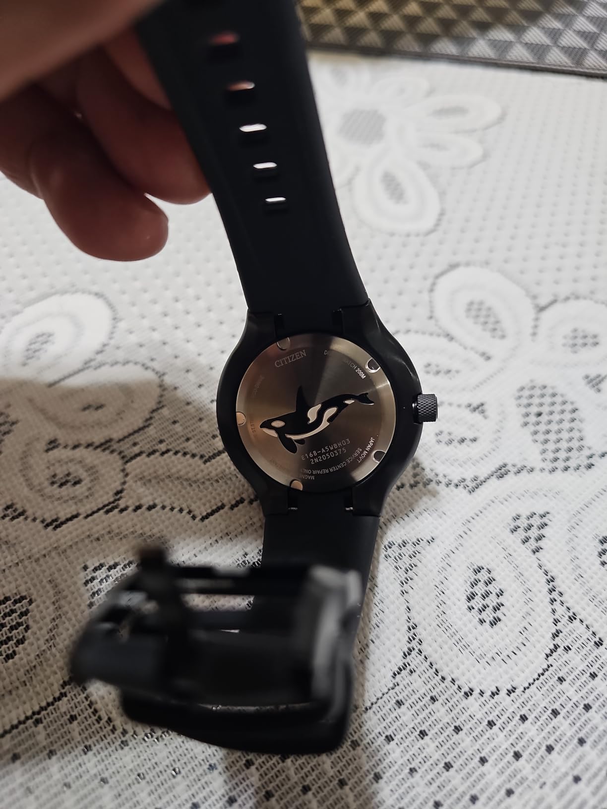 Men's Eco-Drive Special Edition Promaster Sea Orca Black Stainless Steel with Black Polyurethane Strap, ISO Compliant (Model: BN0235-01E) customer photo 2