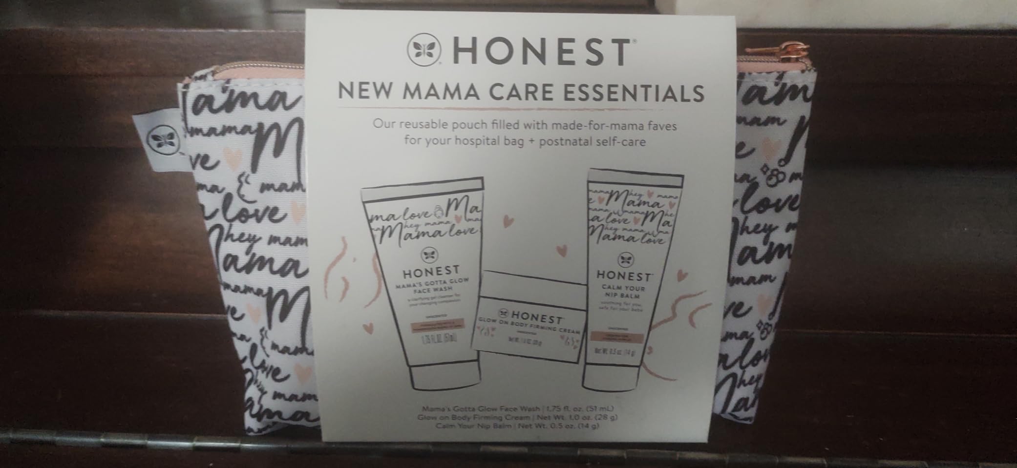 The Honest Company New Mama Care Gift Set, Hospital Bag Must Haves | New Mama Hospital-Bag Gift Set: Nip Balm (0.5 Oz), Glow On Body Cream & Face Wash (1.75 Fl Oz) In A Reusable Pouch customer photo 2