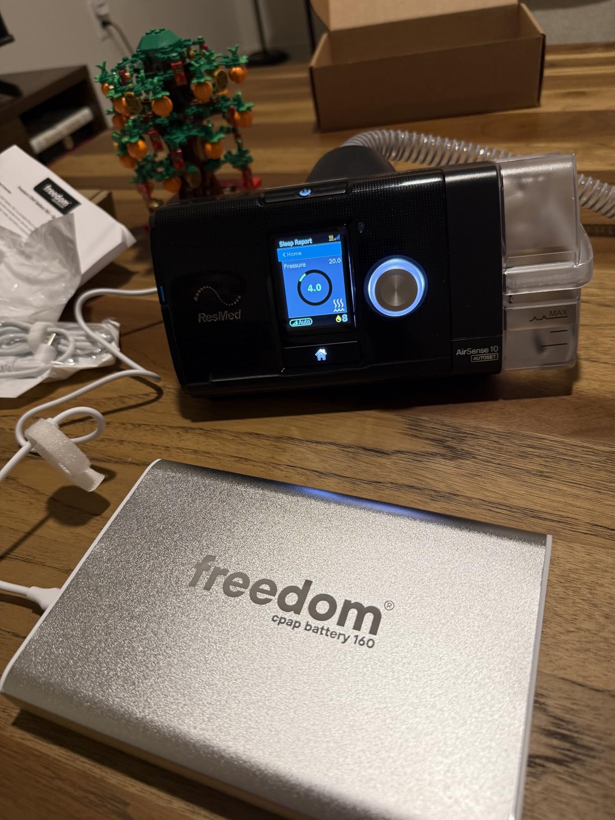 Freedom CPAP Battery 160Wh - Up to 24 Hours with AirSense 11 - Portable Rechargeable Backup for Travel Camping Power Outages customer photo 2