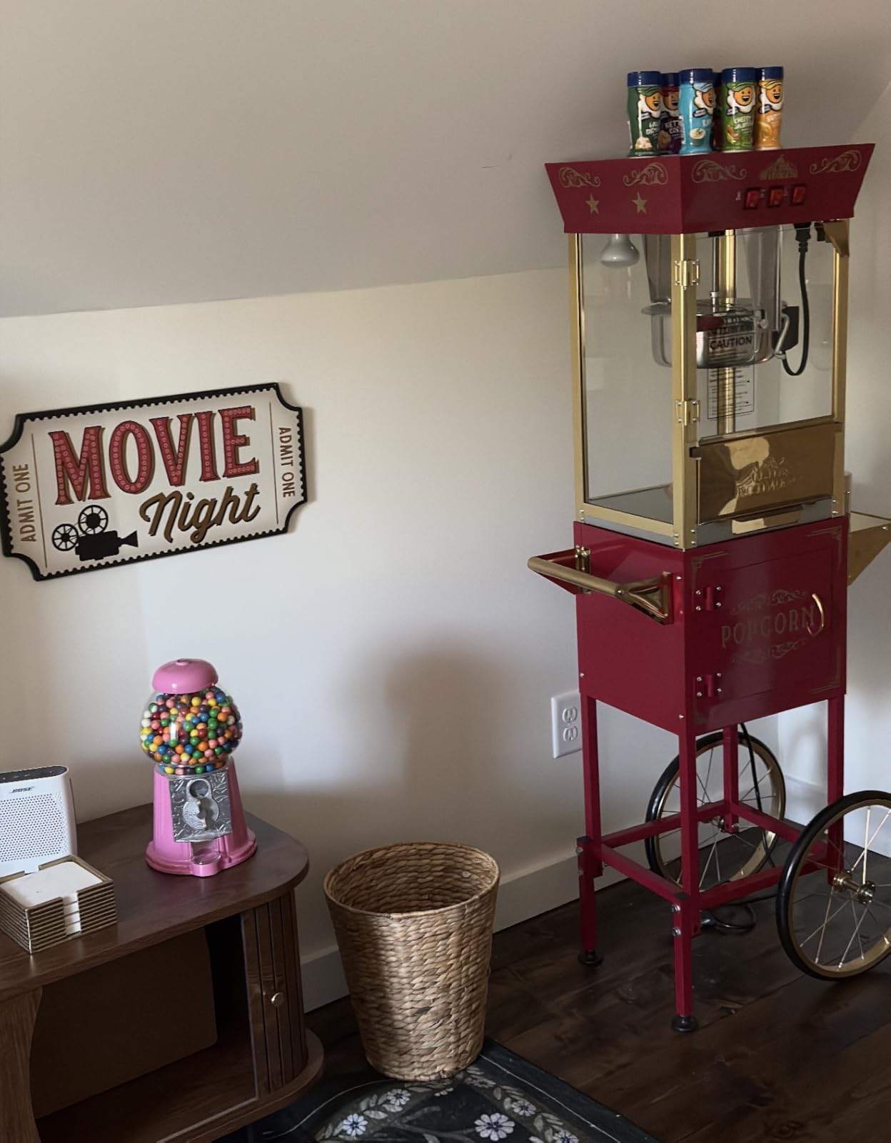 Olde Midway Movie Theater-Style Popcorn Machine Maker with Cart and 10-Ounce Kettle - Black, Vintage-Style Popper on Wheels customer photo 2