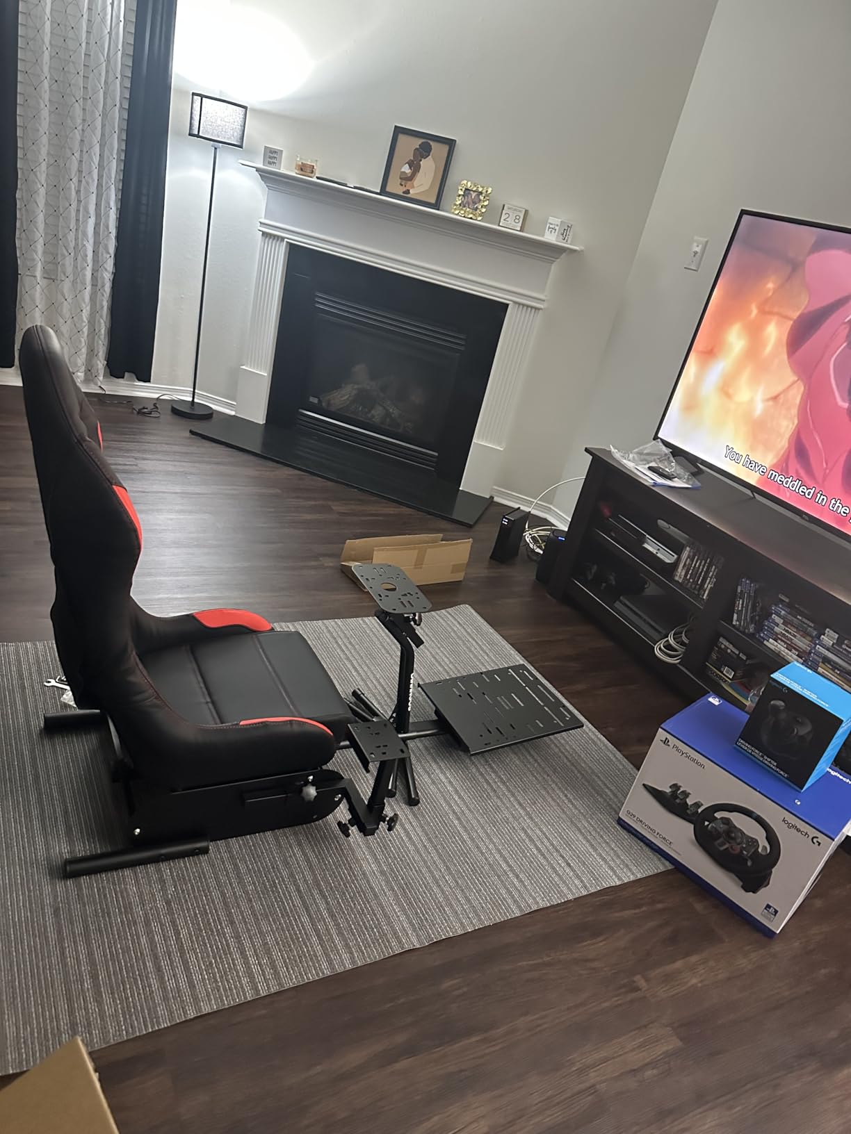 DIWANGUS Racing Simulator Cockpit Racing Wheel Stand with Seat Gaming Chair Sim Racing Cockpit for G29 G920 G923 G PRO RS50 T248 T300RS R3 R5 R9 R12 R16 R21 R25 PS4 PS5 PC Accessories customer photo 2