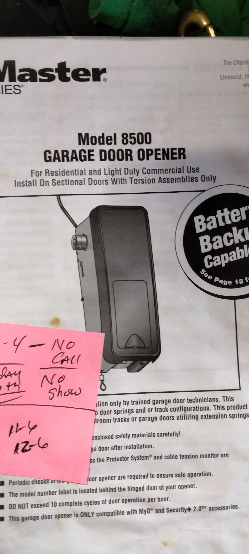 Chamberlain Wall Mount myQ Garage Door Opener, Battery Backup | Space Saving & Whisper-Quiet, Smart myQ, 850lb Lift Power customer photo 1