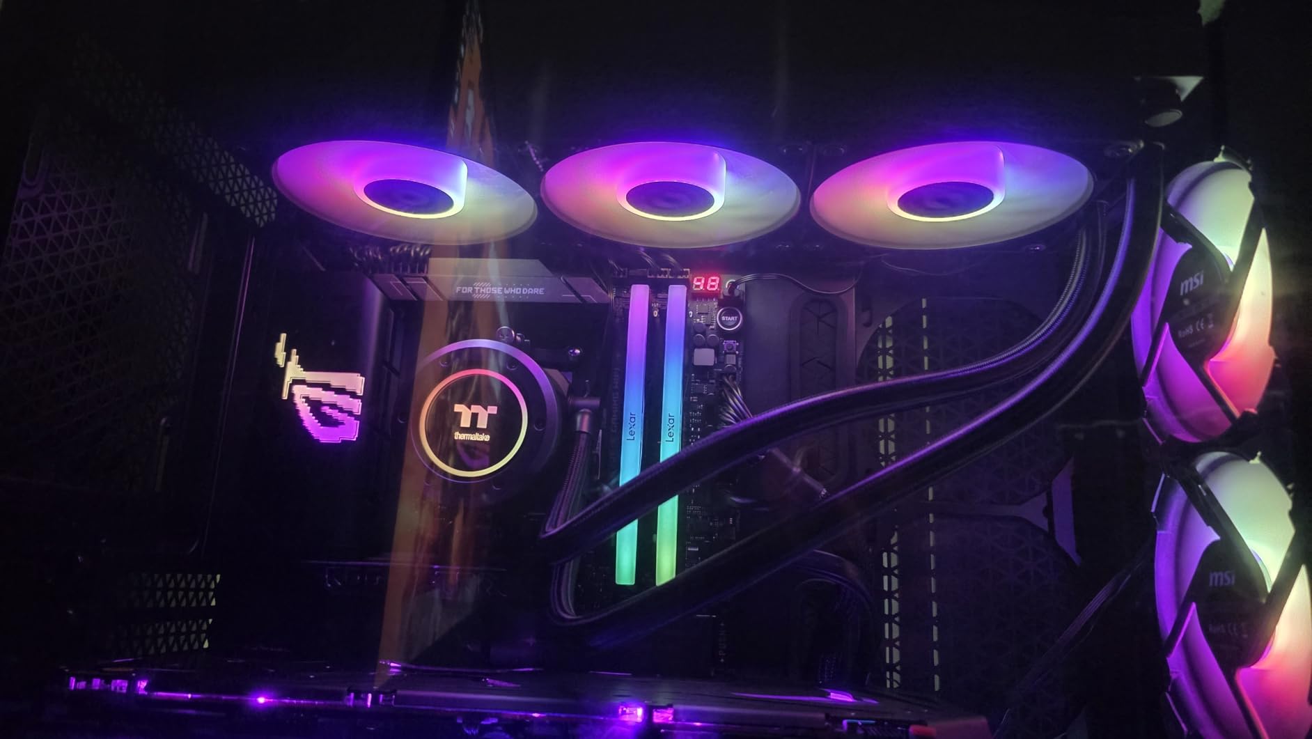 Thermaltake TH360 ARGB Sync V2 CPU Liquid Cooler/AIO Liquid Cooling/Fan 120mmx3/PWM 500~2000 RPM/Mirror Waterblock/MB ARGB Sync Control, CL-W362-PL12SW-A, Black customer photo 1
