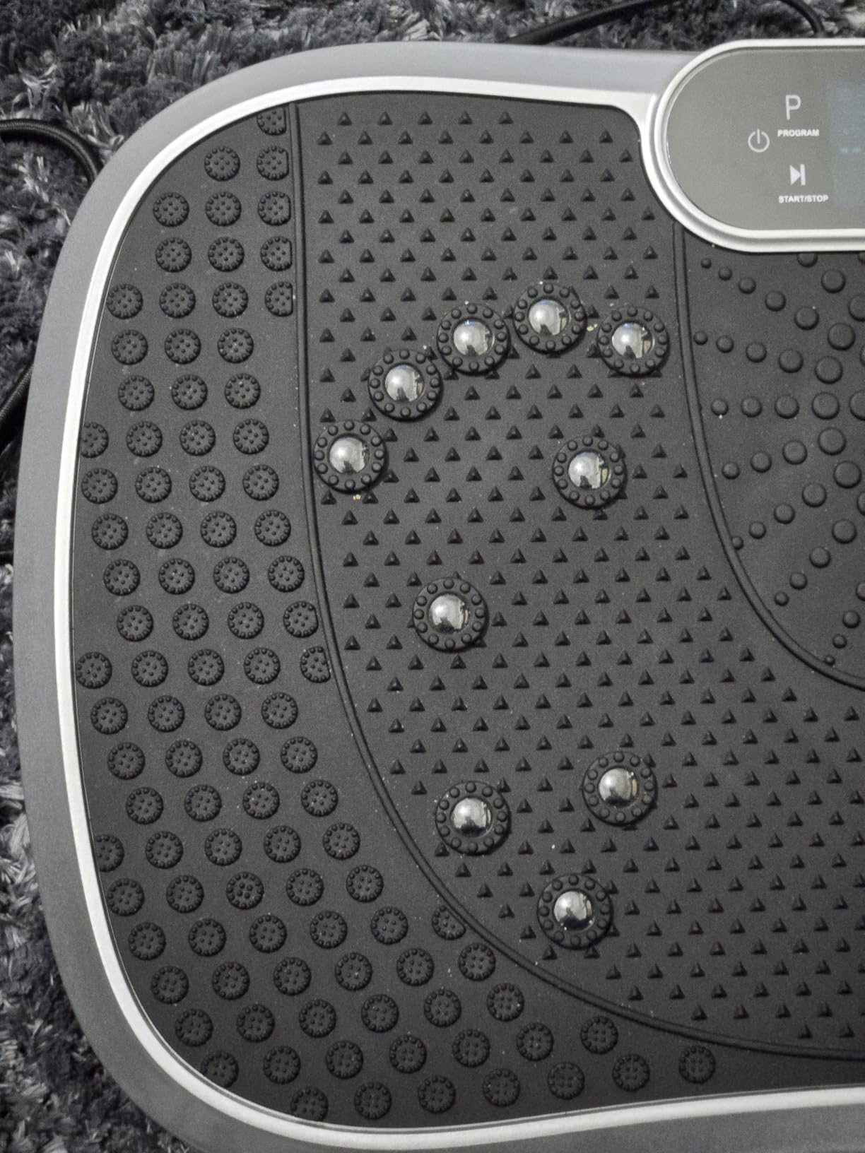AXV Vibration Plate Exercise Machine Fitness Platform Body Vibrating Board | Curved Design 200W Powerful Oscillating 120 Level Shake Plate for Lymphatic Drainage Recovery Whole Body Toning With Handles customer photo 2