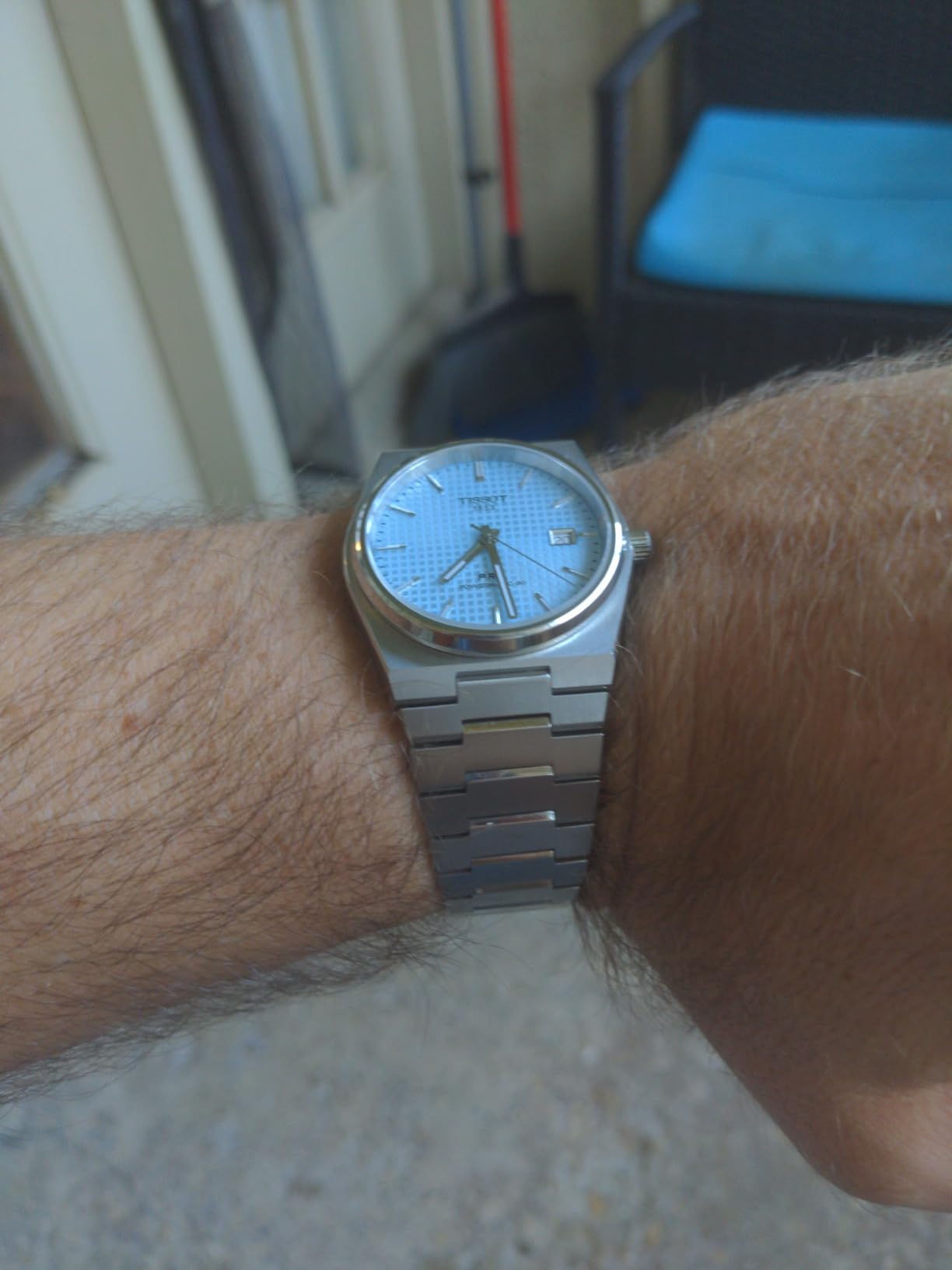 Tissot PRX Powermatic 80 316L Stainless Steel case, Swiss Automatic Watch for Men & Women, Ice Blue Dial, Stainless Steel, (T1374071135100) customer photo 2