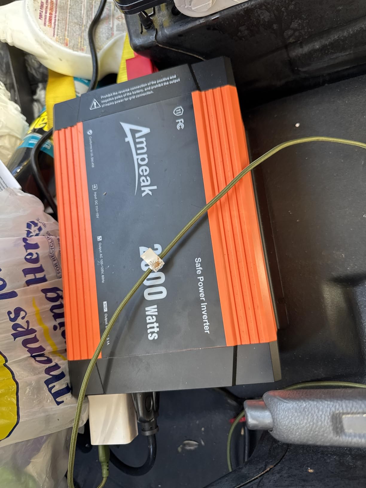 Ampeak 2000W Modified Sine Wave Inverter, Remote Controller, 89% Efficiency | 4000W Surge, 3 AC Outlets, Dual USB, LCD Display, 52dB, 11 Protections, for Truck RV Car Camping customer photo 1