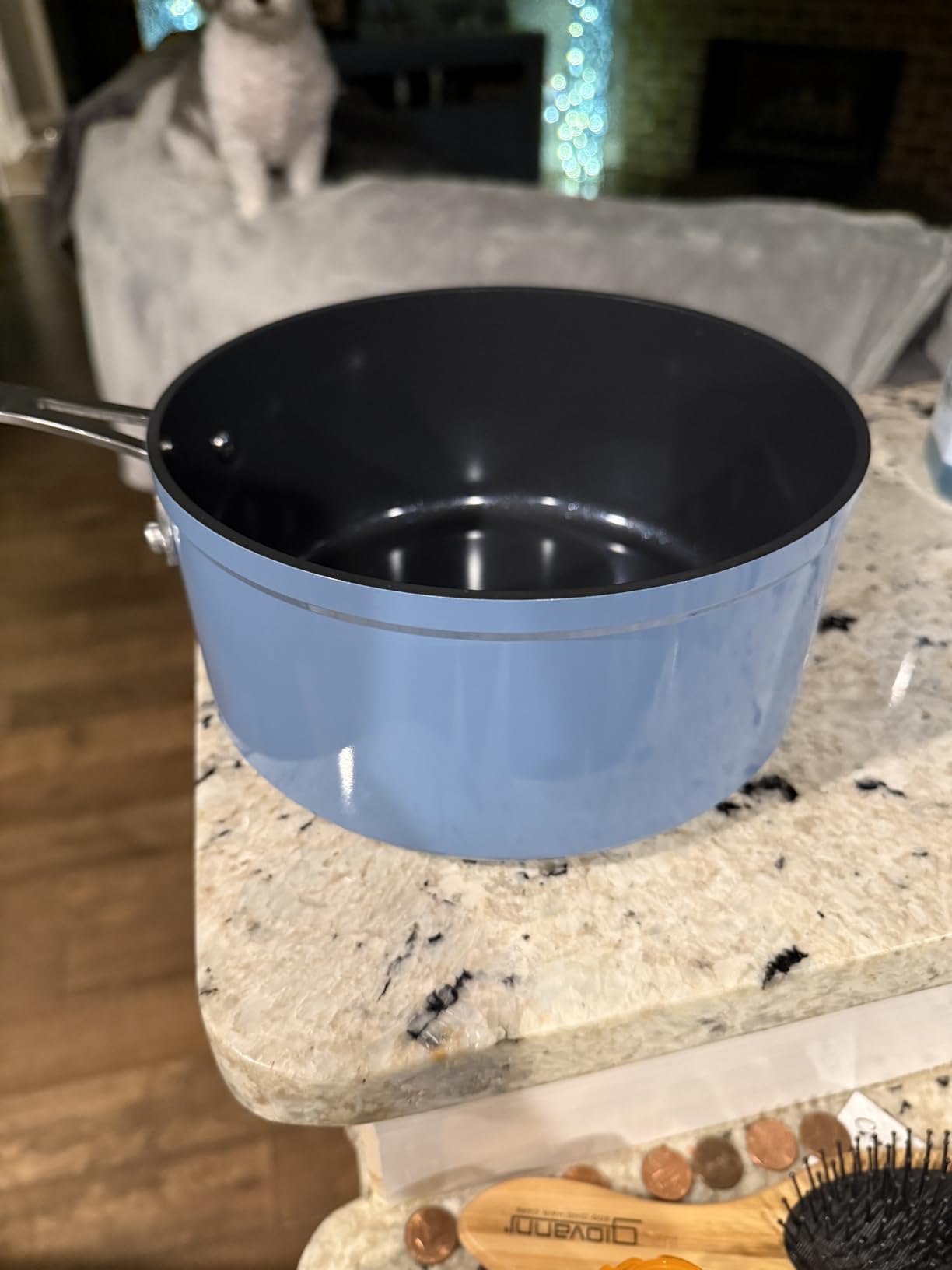 Nuwave Healthy Duralon Blue Ceramic Nonstick Cookware Set, PFAS Free | Scratch-Resistant, Dishwasher & Oven Safe, Induction Ready & Evenly Heats, Tempered Glass Lids & Stay-Cool Handles customer photo 2