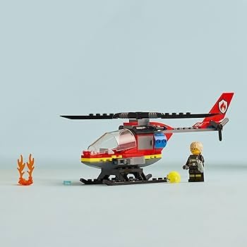 LEGO City Fire Rescue Helicopter Toy, Building Set with Firefighter Minifigure Pilot, Fun Gift or Pretend Play Toy for Boys, Girls and Kids Ages 5 and Up, 60411 customer photo 1