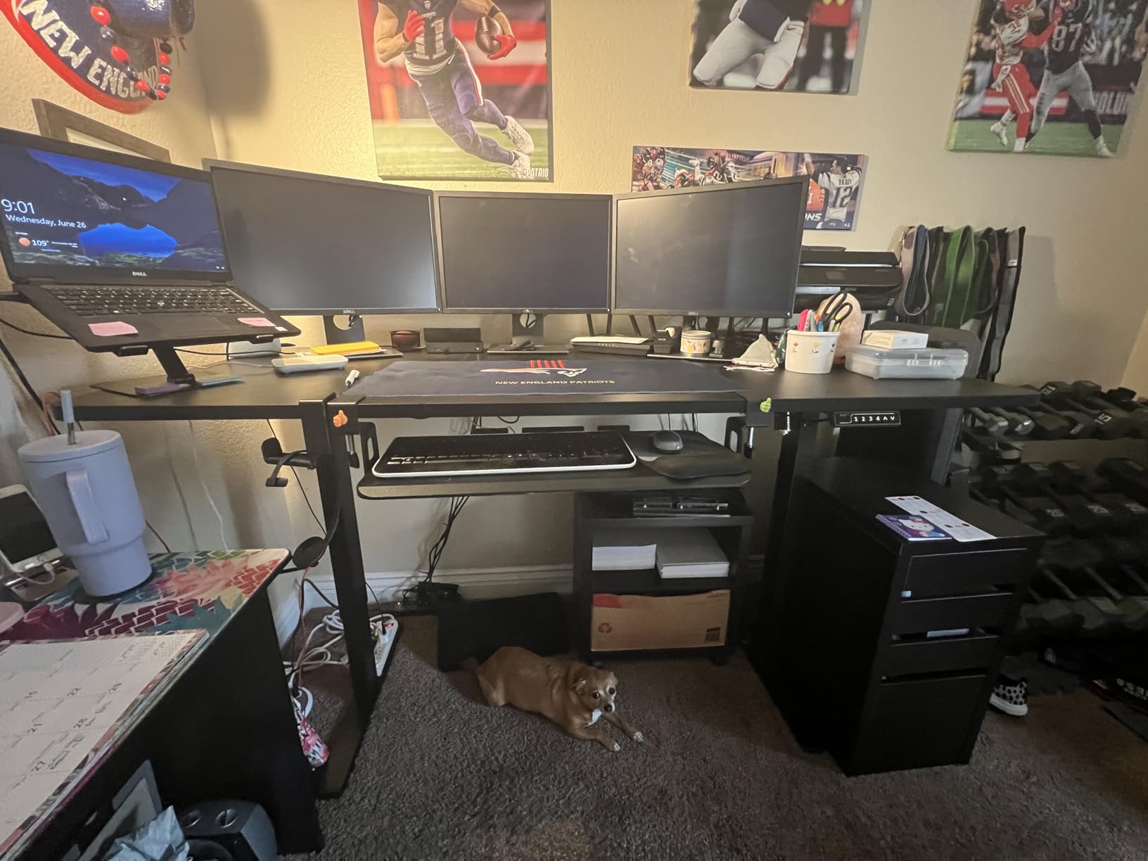 VIVO Black 60 x 30 in Standing Desk, DESK-KIT-1B6B-30 | Electric, Holds 220 lbs, Sit Stand, Height Adjustable, Extra Deep Table Top, Memory Presets, 1B Series, Black Frame customer photo 1