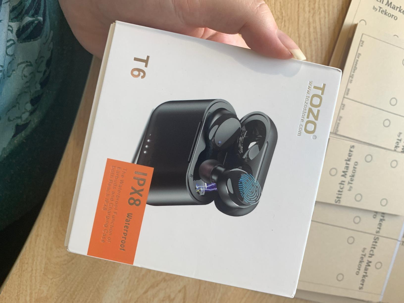 TOZO T6 Wireless Earbuds Bluetooth 5.3 Stereo Sound in Ear Headphones | OrigX Stereo Deep Bass, 50H Playtime, Lighter Ear buds, IPX8 Waterproof, wireless Charging Case, 32 EQs via APP Blue customer photo 1