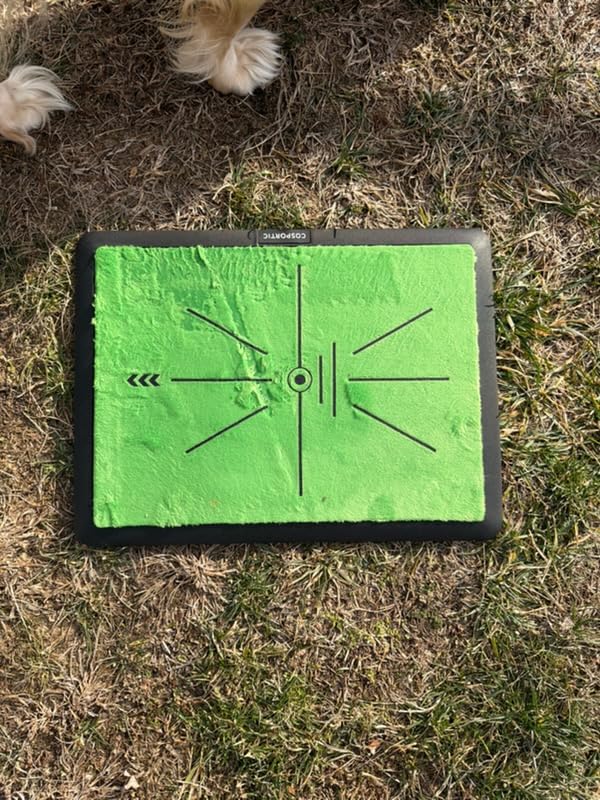 COSPOPTIC Golf Hitting Mat with Swing Path Feedback, Heavy-Duty Rubber Base Anti-Slip Golf Training Mat customer photo 2