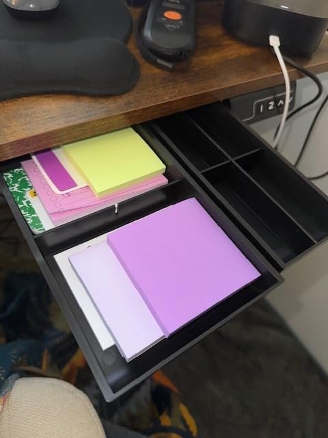 Bostitch Konnect Under Desk Drawer, Self-Adhesive Slide Out Storage Organizer with 4 Customizable Dividers, 2-Pack customer photo 1