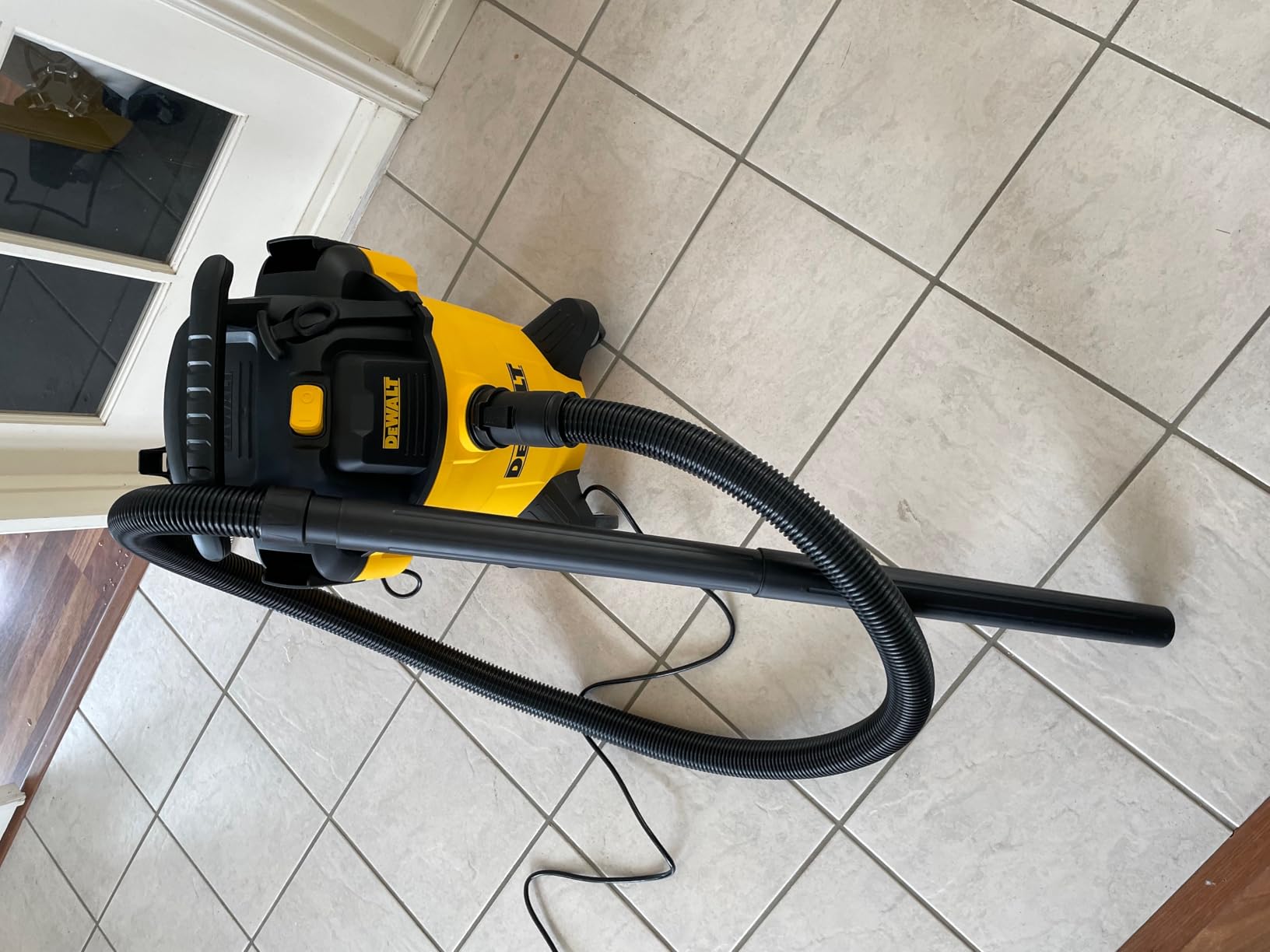 DEWALT Shop Vacuum 6 Gallon 4HP Poly Wet Dry Vacuum Ultimate Cleaning Solution for Construction Workshop Environments for Jobsite Garage Home W/Inflation Kit, Yellow, DXV06PL customer photo 2