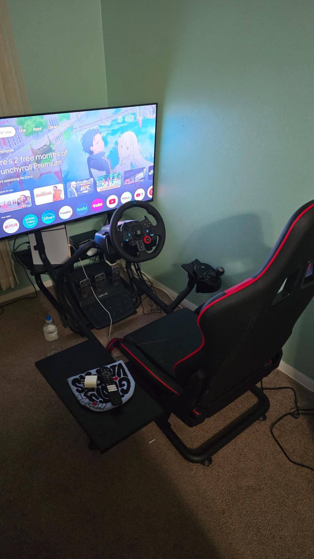 VIVO Premium Racing Simulator Cockpit with TV Mount and Shelf Kit, Wheel Stand, Gear Mount, Fits Logitech, Thrustmaster, Fanatec, Compatible with Xbox One, Playstation, VESA 400x400, STAND-KIT-RACE1BS customer photo 1