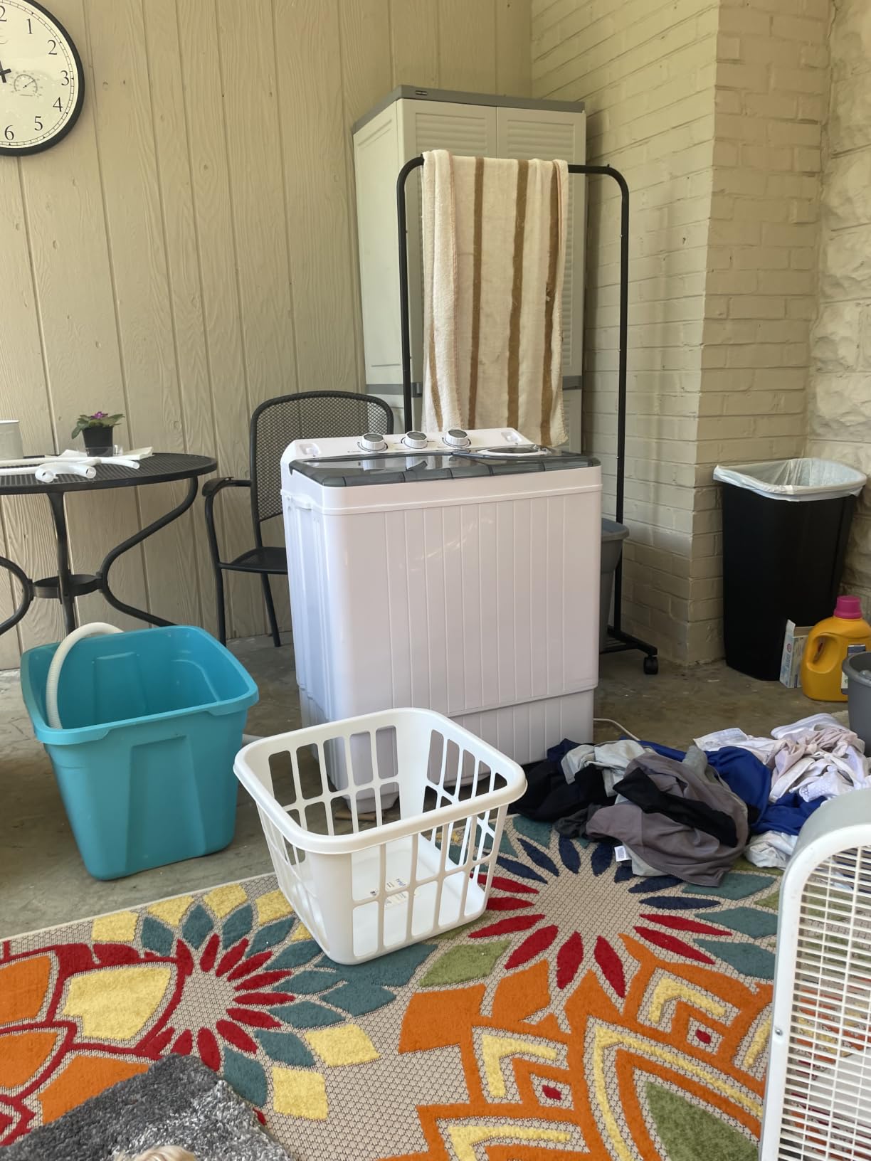 COSTWAY Portable Washing Machine, Twin Tub 26lbs Capacity Laundry, 18lbs Washer and 8lbs Spinner Combo with Timer Knobs, Built-in Drain Pump, Compact Washer for Home Dorm Apartment (Grey+White) customer photo 2