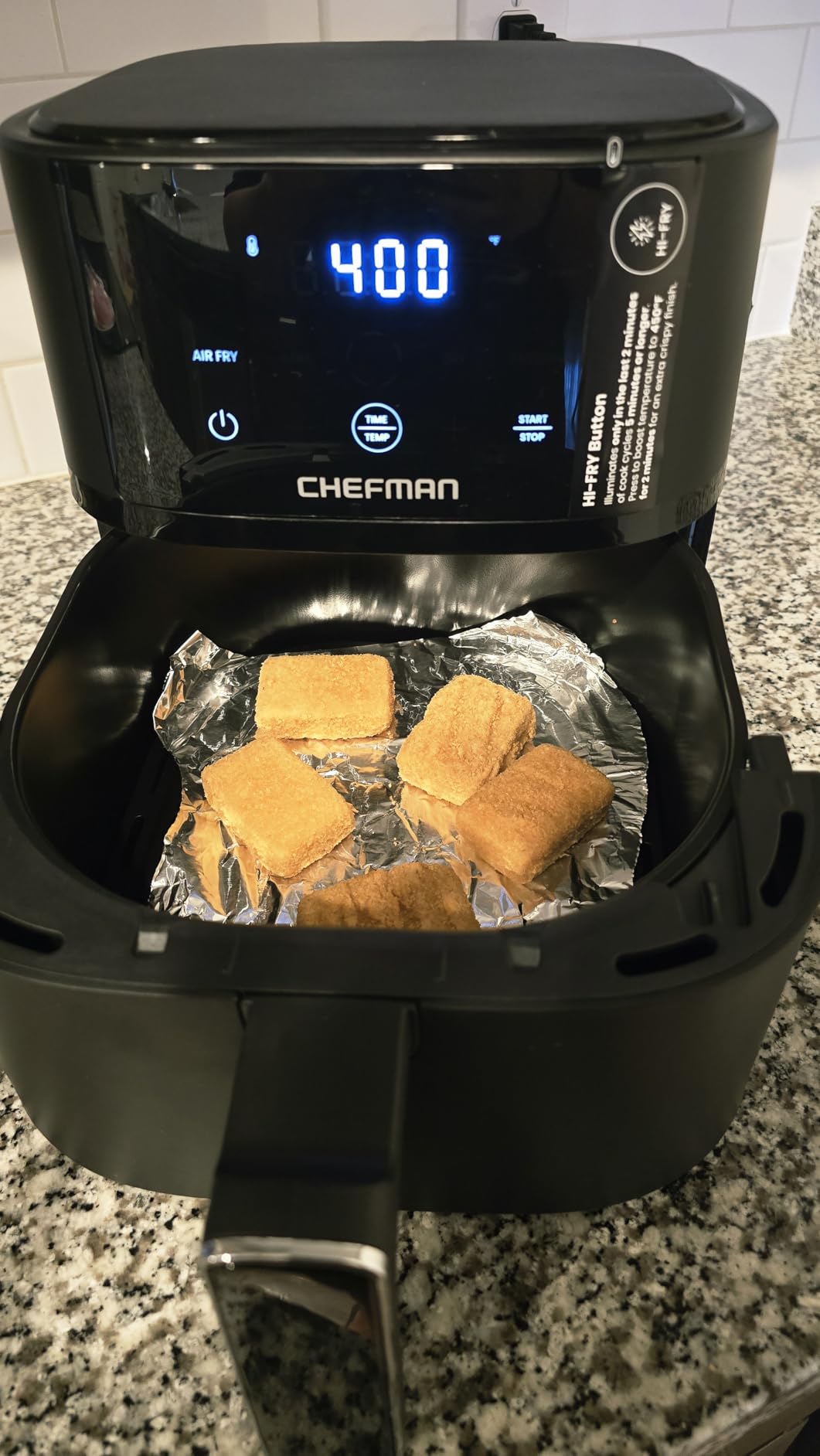 Chefman Air Fryer - 4 QT Compact Airfryer for Quick & Easy Meals in Minutes, Features Hi-Fry Technology for Extra Crisp, Touchscreen Controls with 4 Presets, Nonstick & Dishwasher Safe Basket - Black customer photo 2