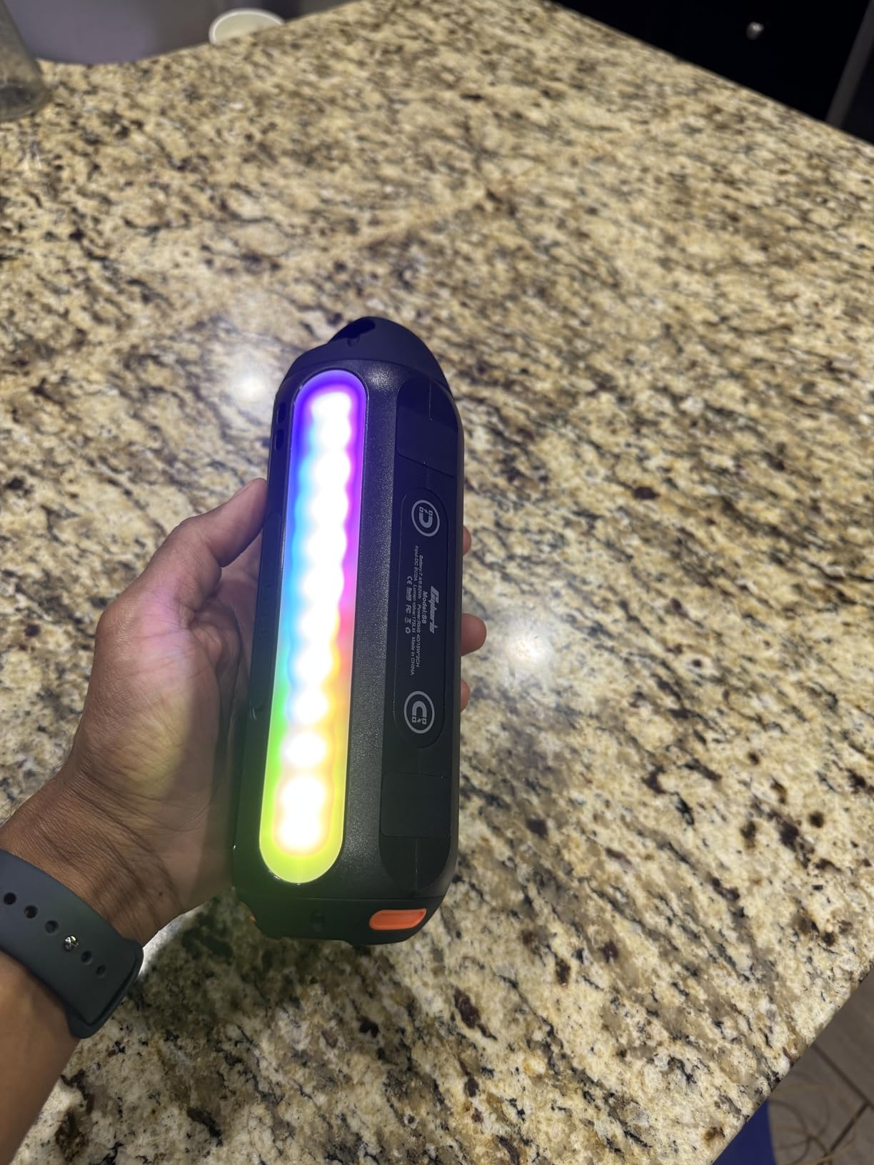 CYBORIS Solar Power Magnetic Golf Bluetooth Speaker, 30W Golf Speaker Outdoor Portable Wireless Speakers IPX6 Waterproof with LED RGB Lights 30H Playtime Deep Bass for Golf Cart Gifts, Beach, Hiking customer photo 1