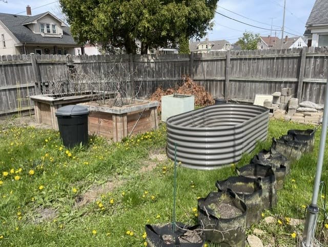 Anleolife 8x4x2ft Oval Deep Root Galvanized Raised Garden Bed, Quartz Grey - 478-Gallon Capacity customer photo 2