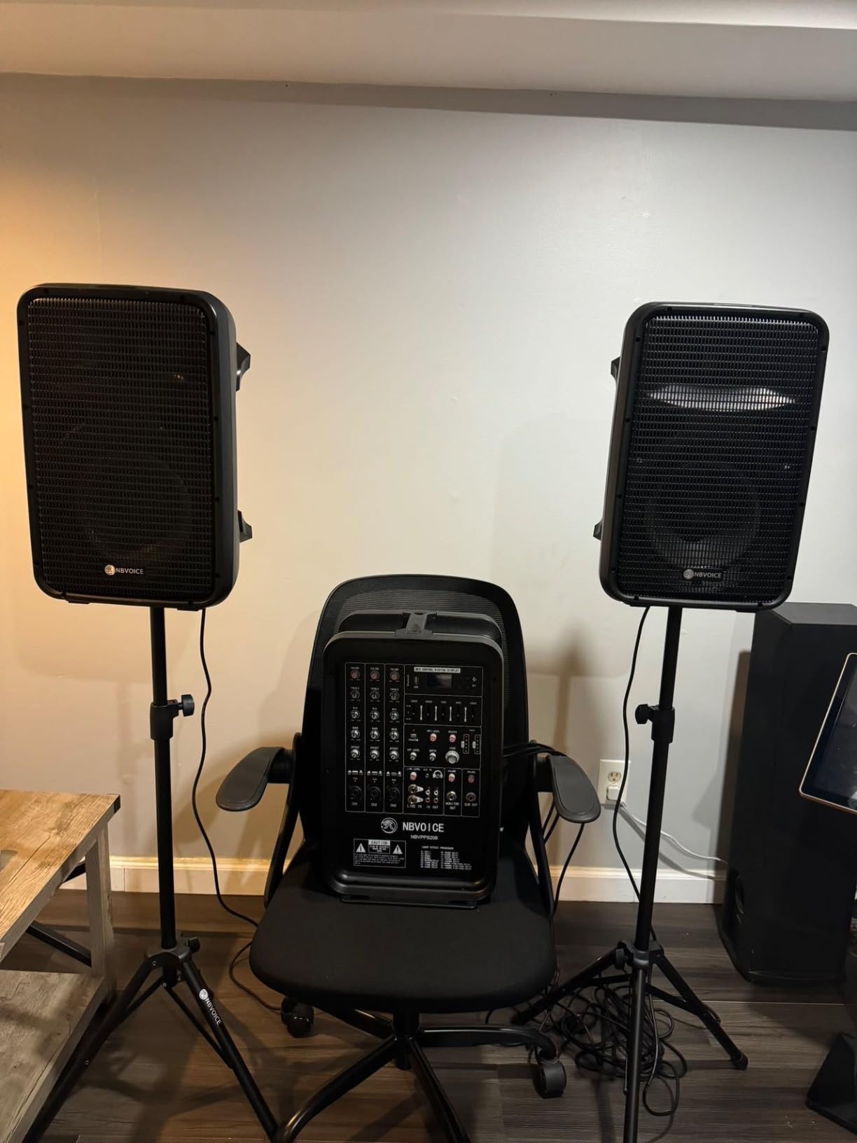 Professional Portable All-in-One Integrated 2-Way PA System Fixed Setup, Suitcase Design w/ 8-Channel Mixer, 2 Speaker Stands, Bluetooth, Mic for Performances, Presentations customer photo 1