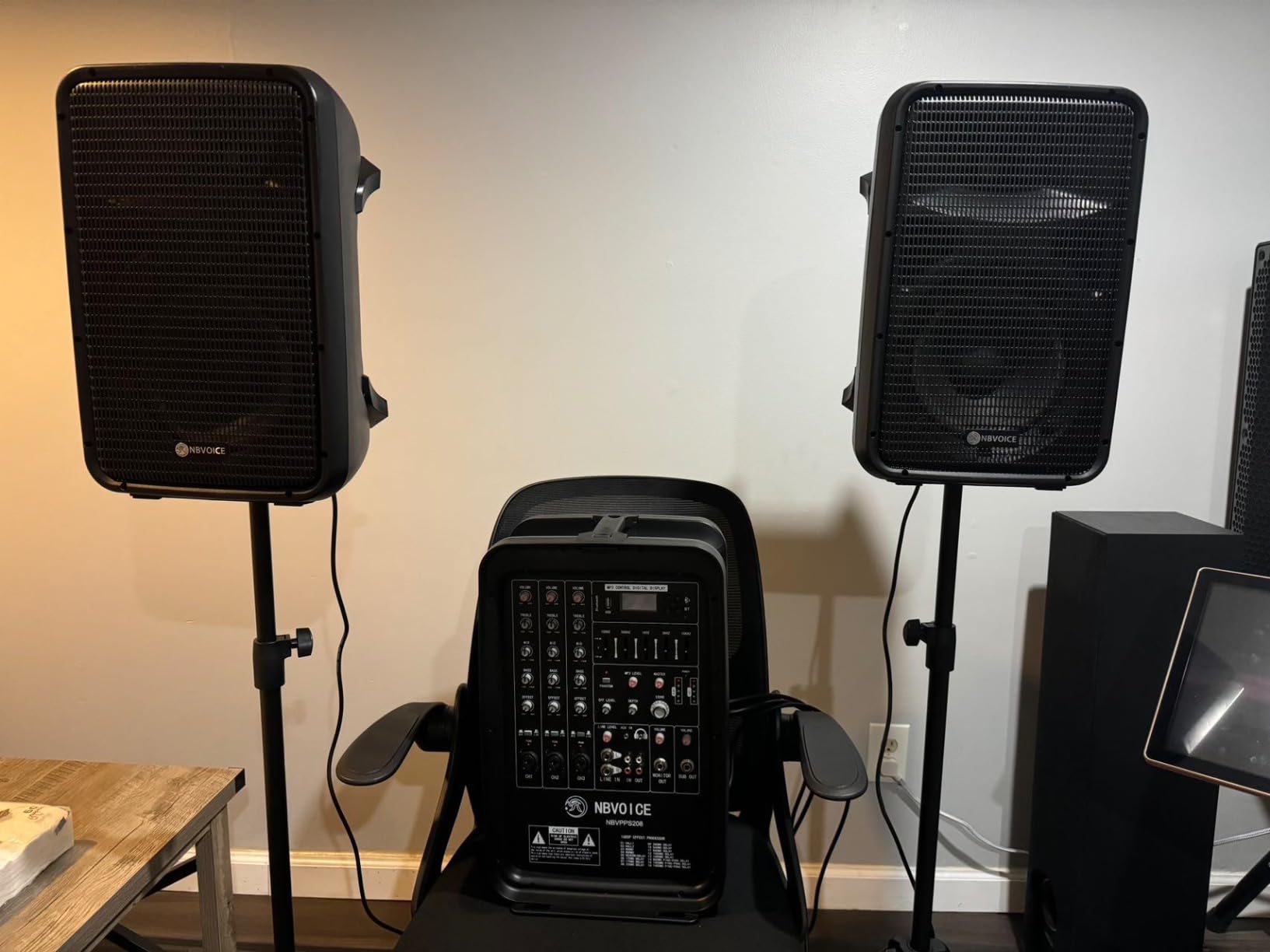 Professional Portable All-in-One Integrated 2-Way PA System Fixed Setup, Suitcase Design w/ 8-Channel Mixer, 2 Speaker Stands, Bluetooth, Mic for Performances, Presentations customer photo 2
