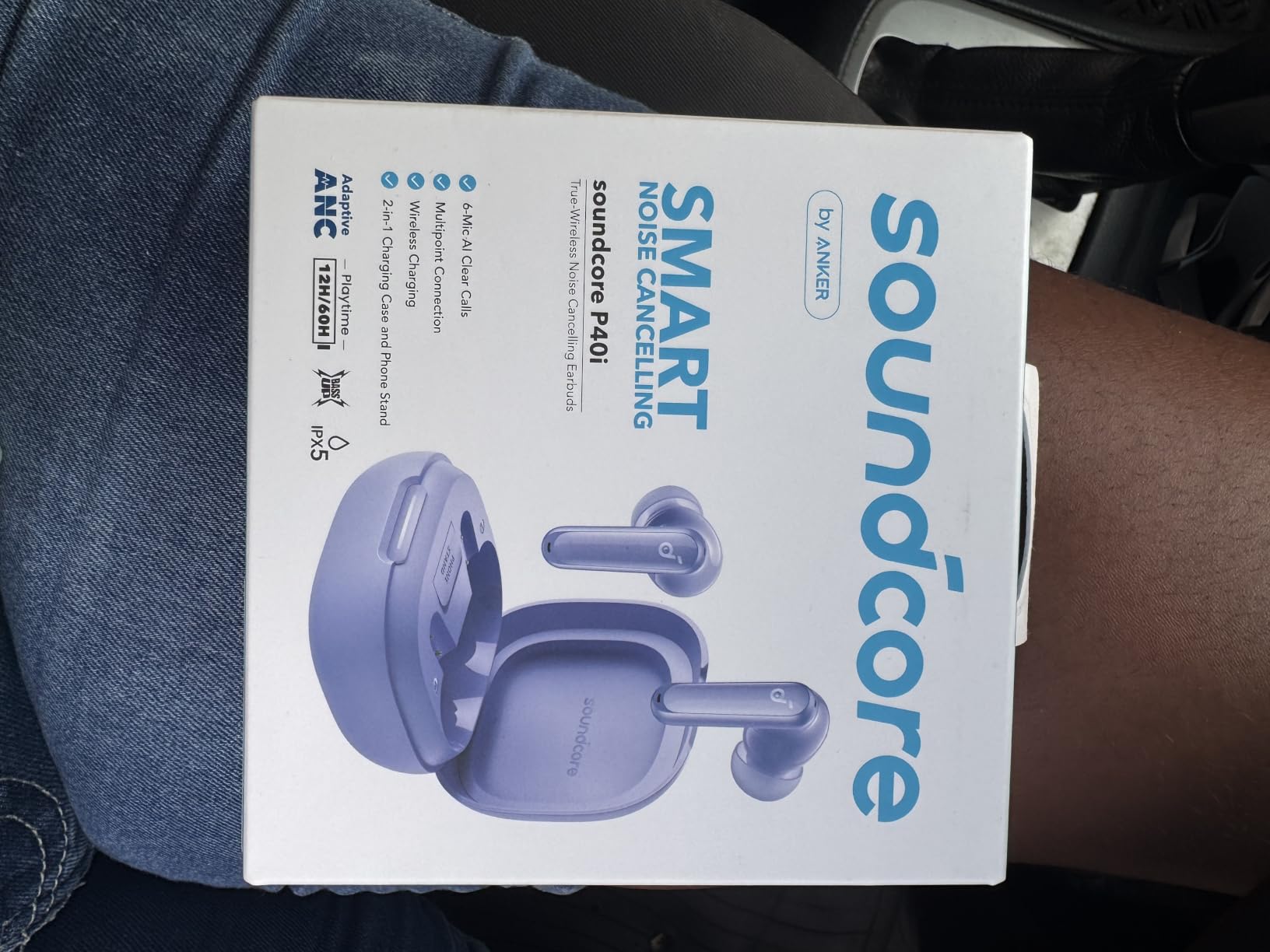 Soundcore P40i by Anker Noise Cancelling Earbuds with Adaptive ANC | Heavy Bass, 60H Playtime, 2-in-1 Case and Phone Stand, IPX5, Wireless Charging, Bluetooth 5.3 customer photo 2