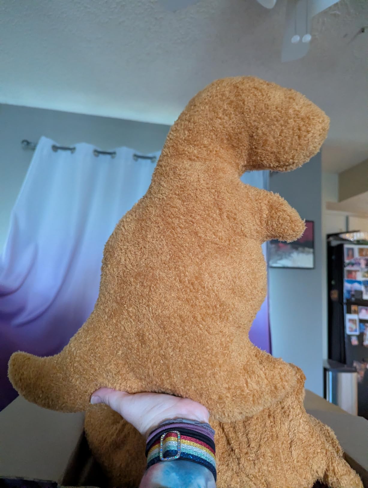 Dino Nuggets Pillow Plush, Dinosaur Chicken Plush Nuggets Pillow for Funny Birthday Gifts, Cute Funny Stuffed Animals for Boy and Girl, Dinosaur Gifts for Kids Teens and Adults (Tyran Rex, Small) customer photo 1