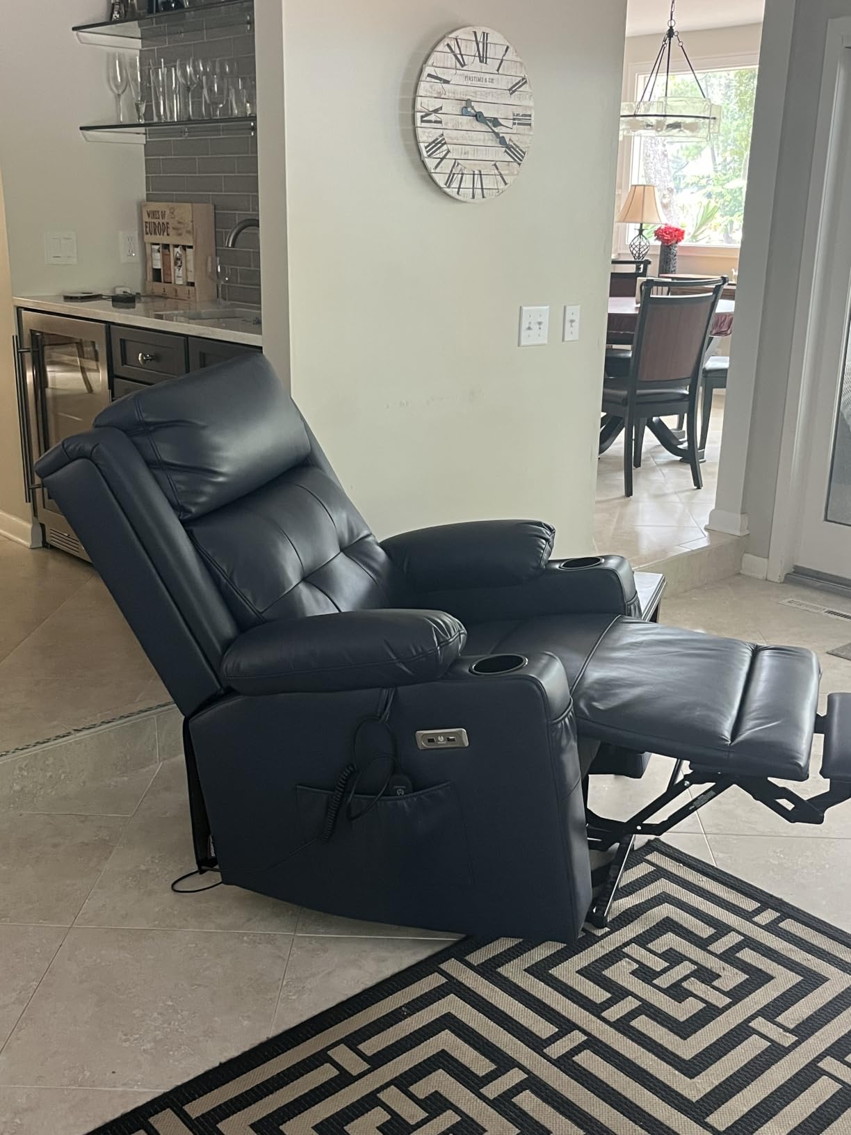 MCombo Triple Motor Power Lift Recliner, Leather 7661 (Dark Brown, Large) | Massage and Heat, Adjustable Headrest, Lay Flat, Infinite Position, 4.7